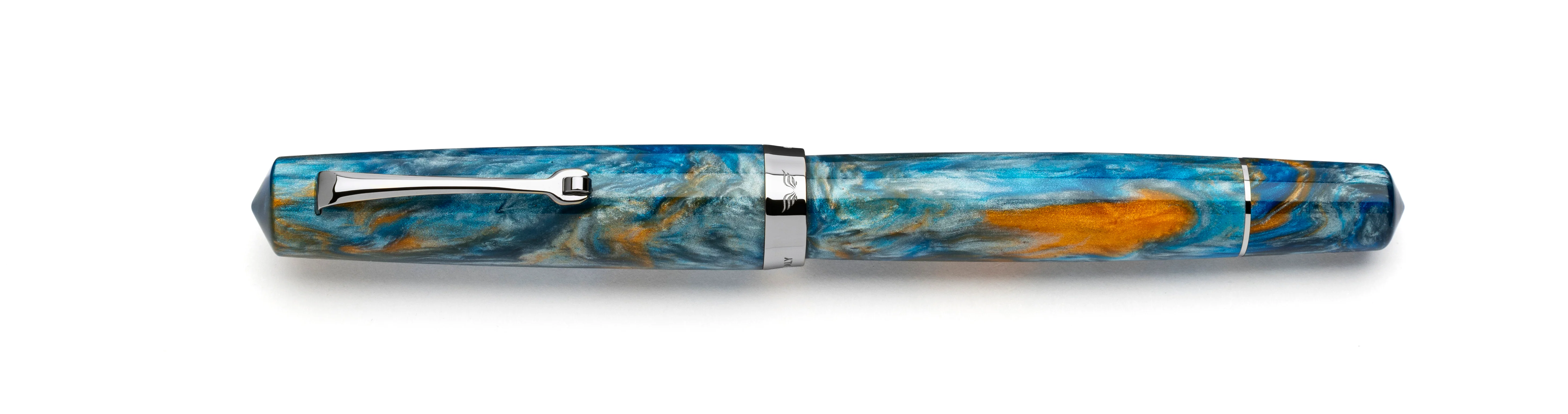 Leonardo Momento Magico Fountain Pen in Fantasie Ocean Sunrise, Silver Trim - Image 2