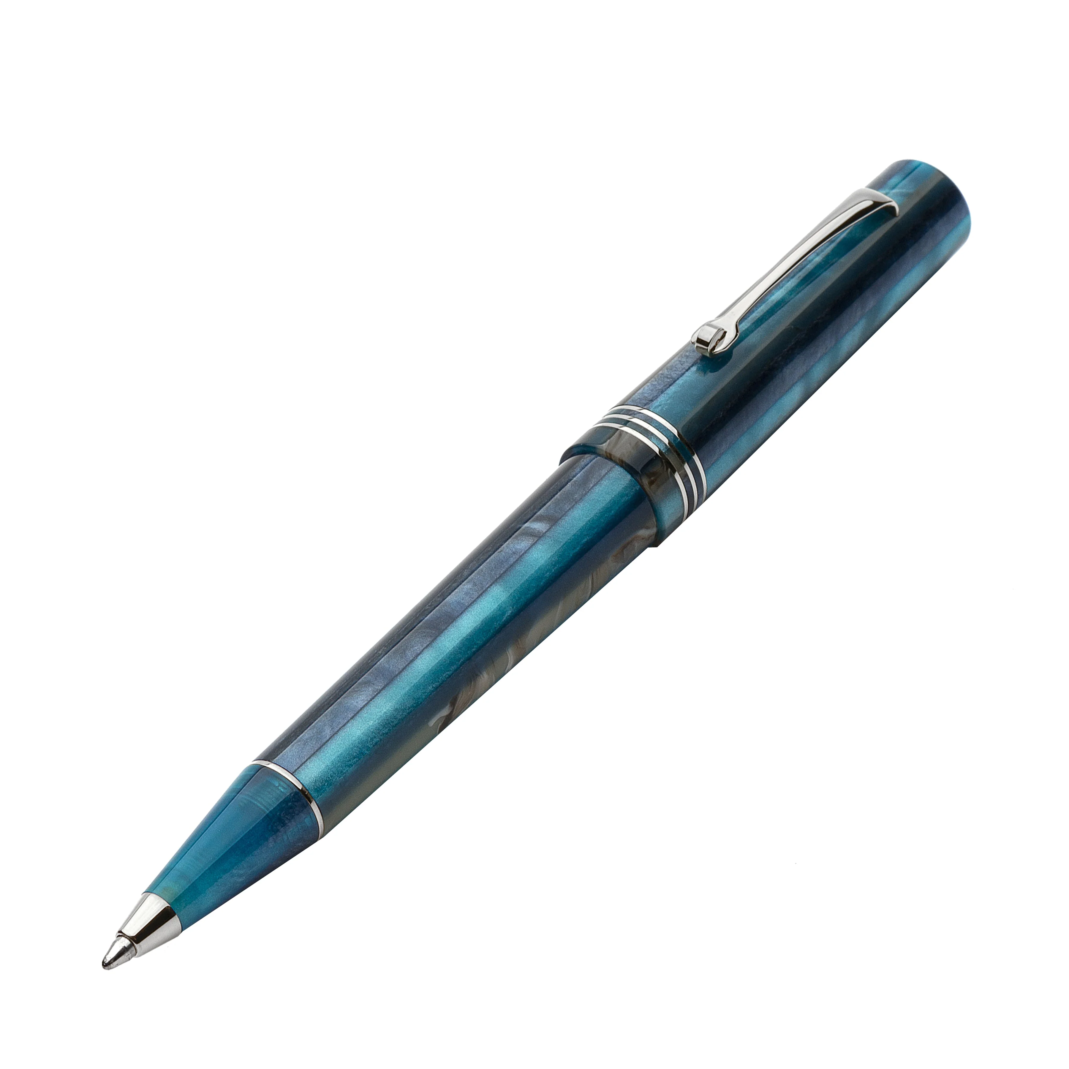 Leonardo Momento Zero Ballpoint Pen in Blue Hawaii Silver Trim - Image 7