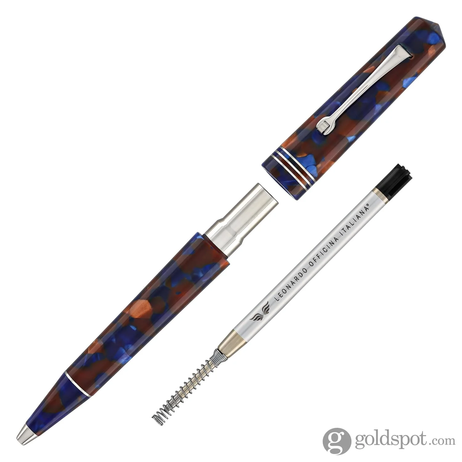 Leonardo Momento Zero Ballpoint Pen in Sea Stone Silver Trim - Image 5