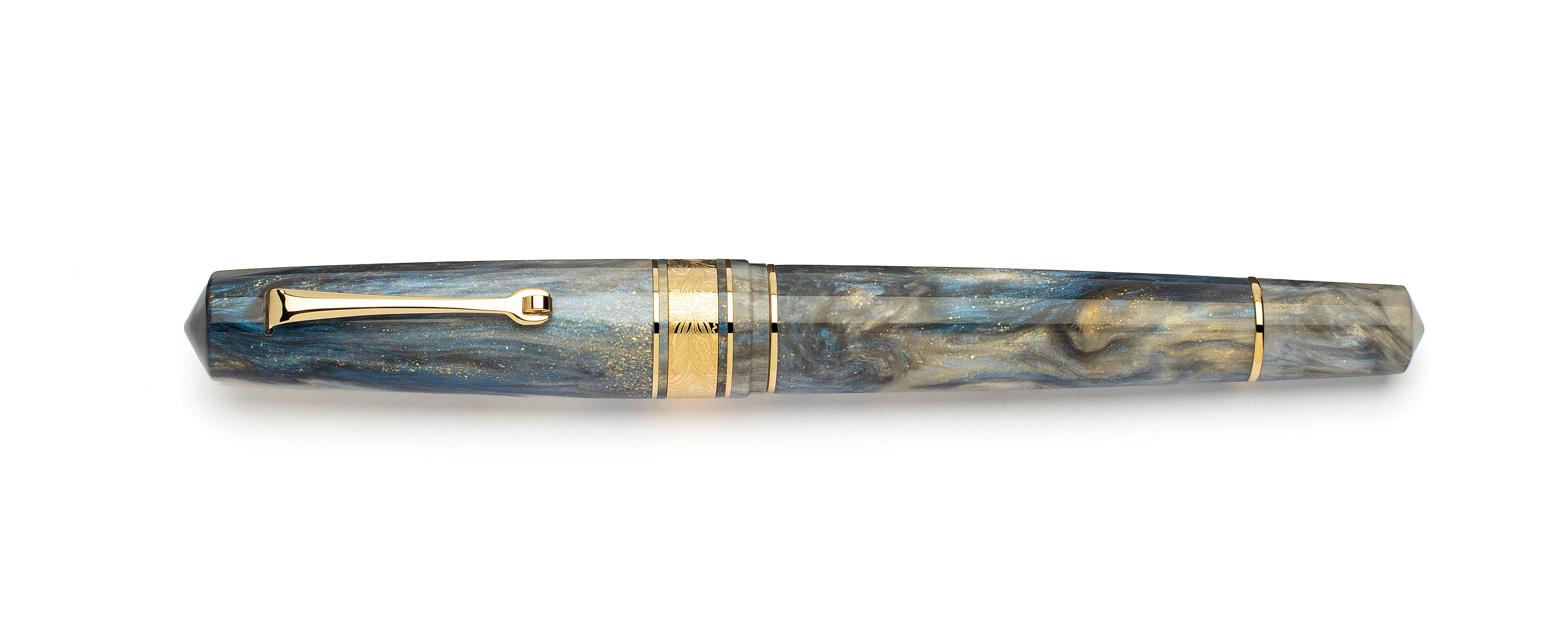 Leonardo Momento Zero Grande 2.0 Fountain Pen in Orchidea Blue, Gold Trim No. 8 Size Nib - Image 3