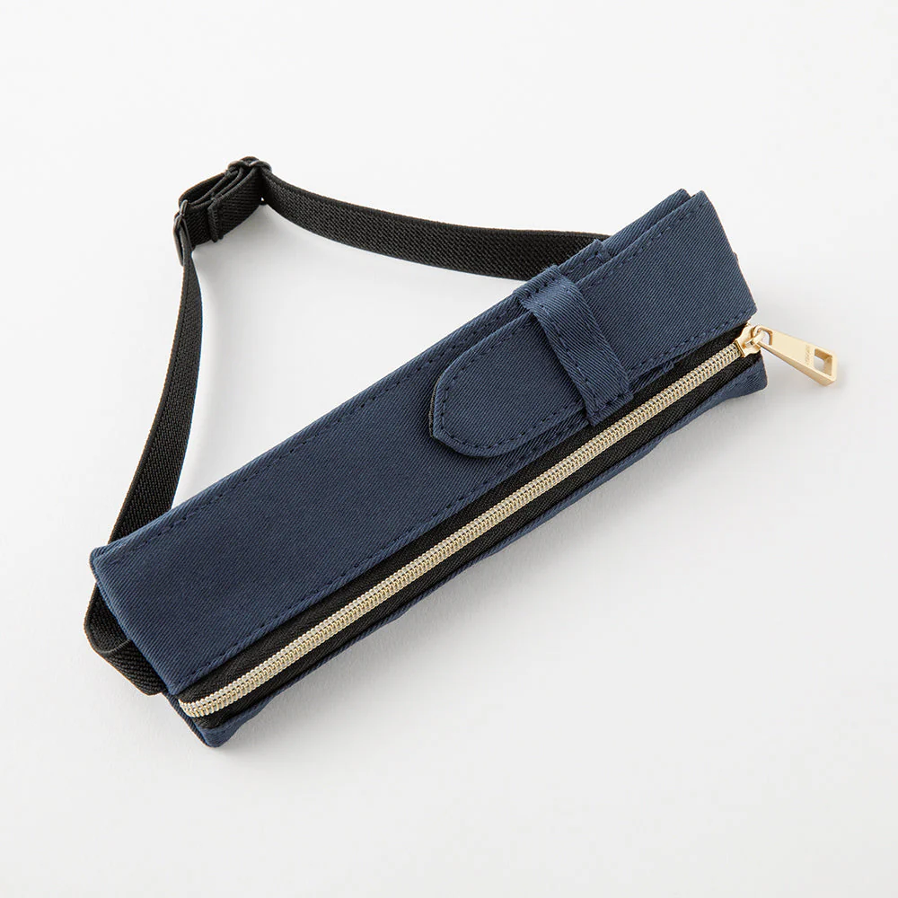 Midori Book Band Pen Case for B6 to A5 in Navy - Image 2