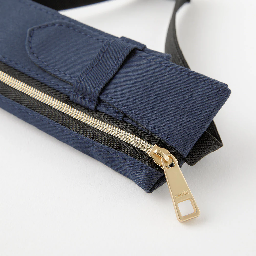 Midori Book Band Pen Case for B6 to A5 in Navy - Image 3