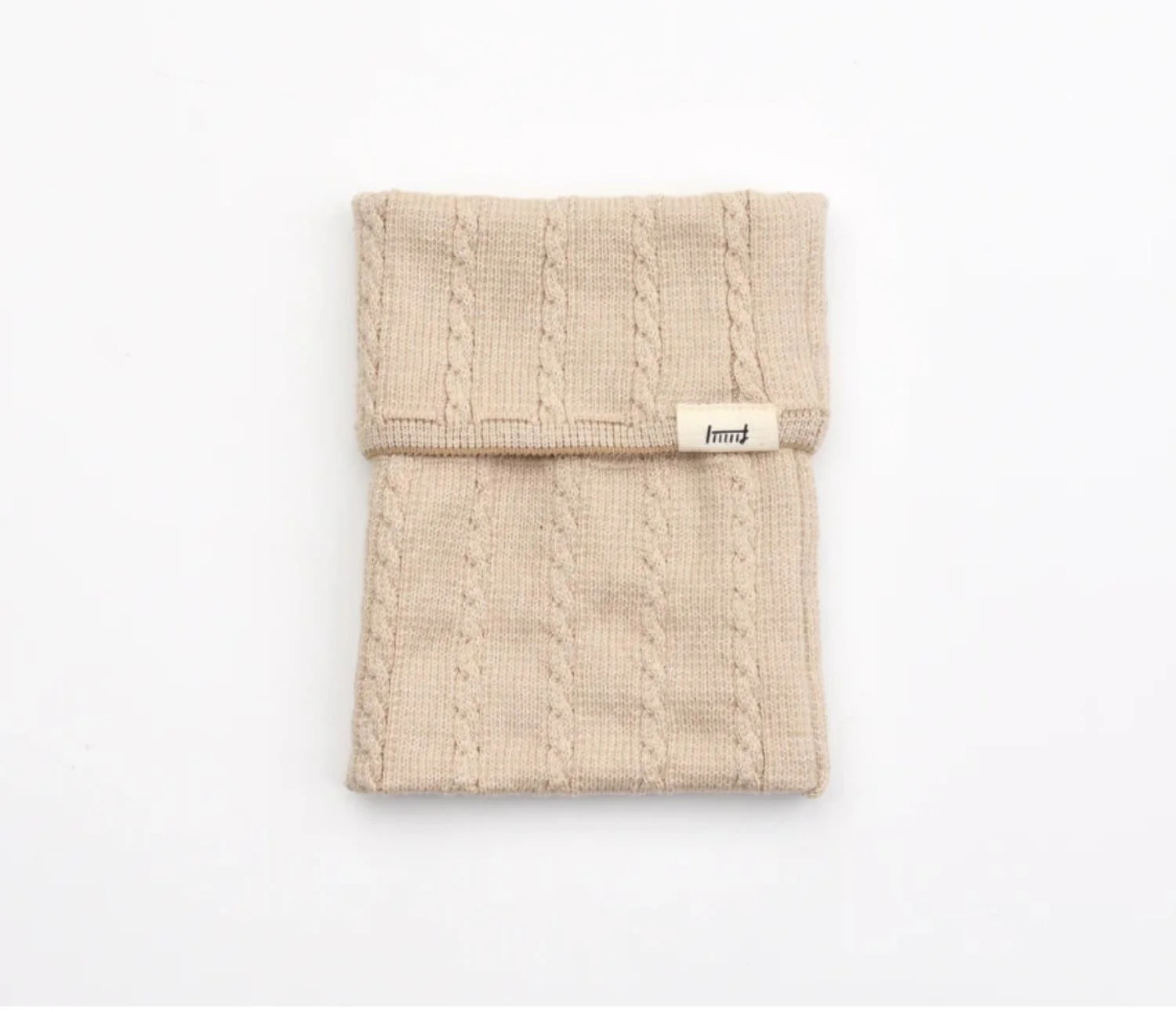Midori Knitted Book Band with Pockets A6 to B6 in Beige A