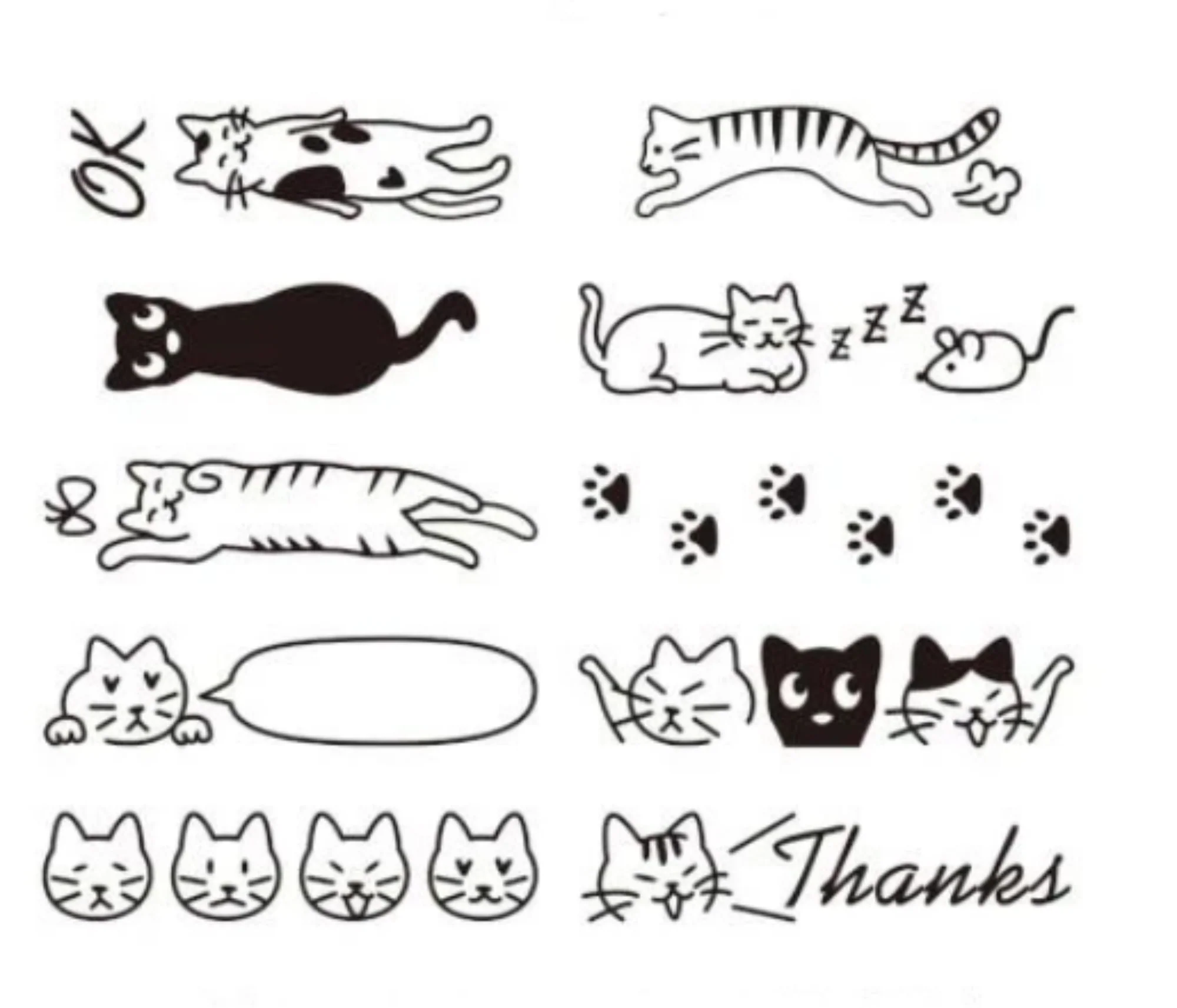 Midori Paintable Rotating Date Stamp in Cat - Image 3