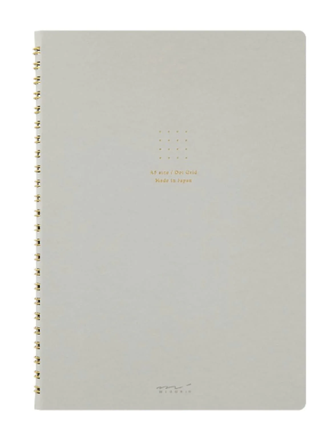 Midori Soft Color Ring A5 Notebook in Gray - Dot Grid