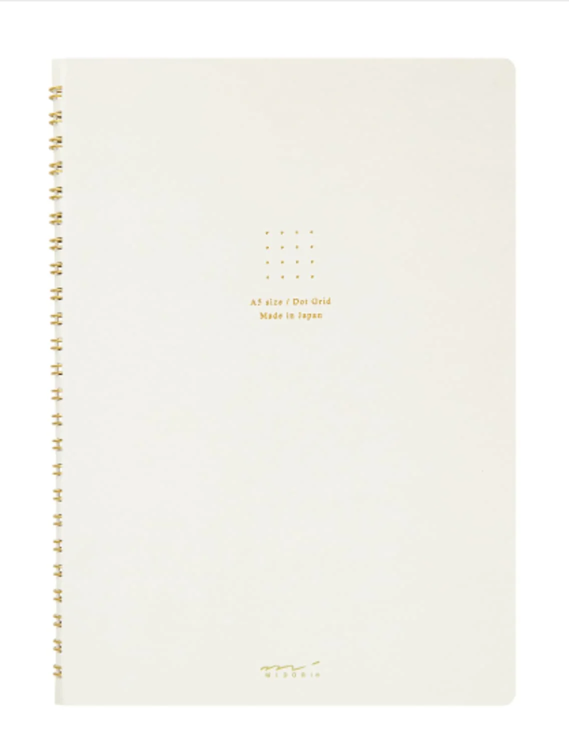 Midori Soft Color Ring A5 Notebook in White - Dot Grid