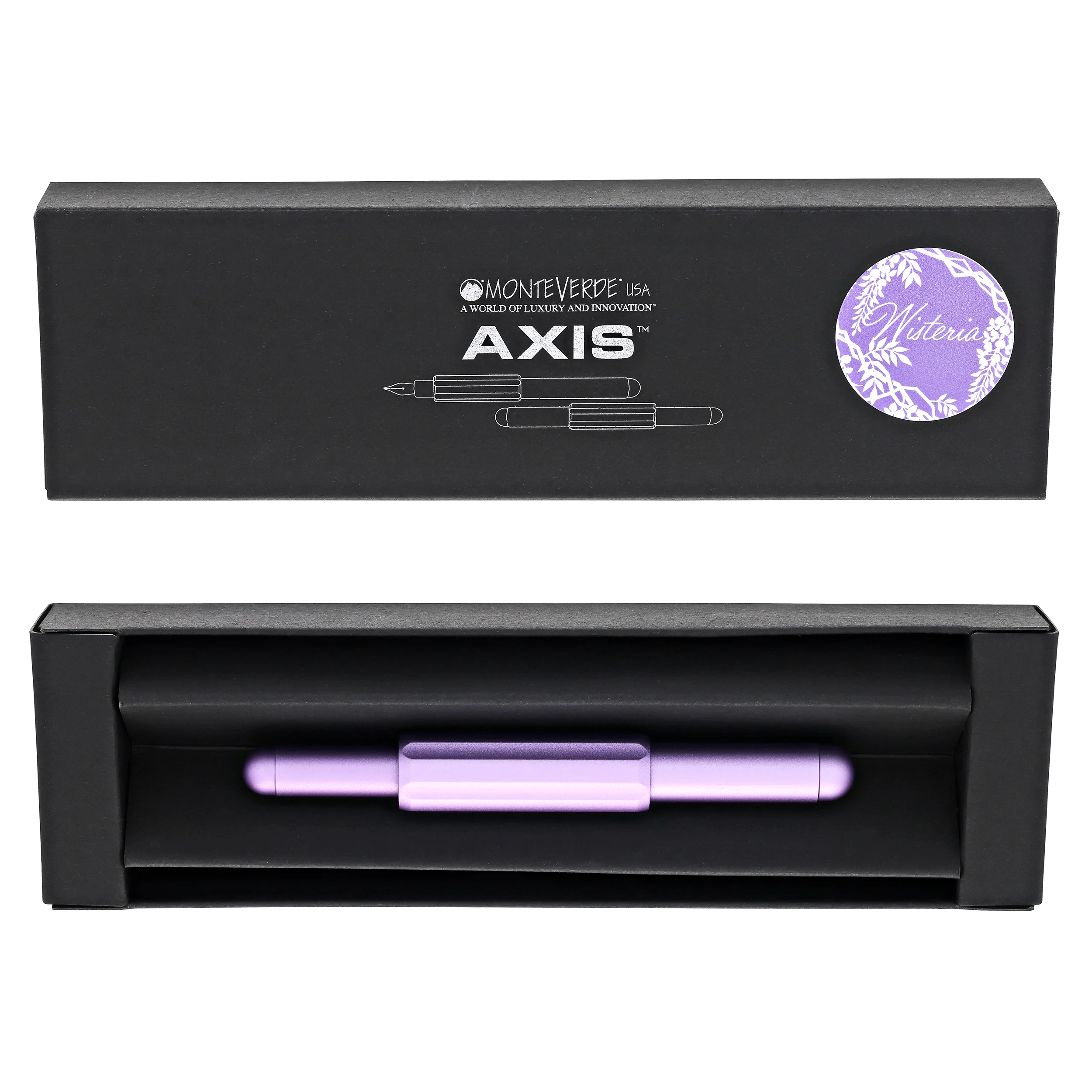 Monteverde Axis Fountain Pen in Wisteria with 15ml Bottled Ink - Image 6