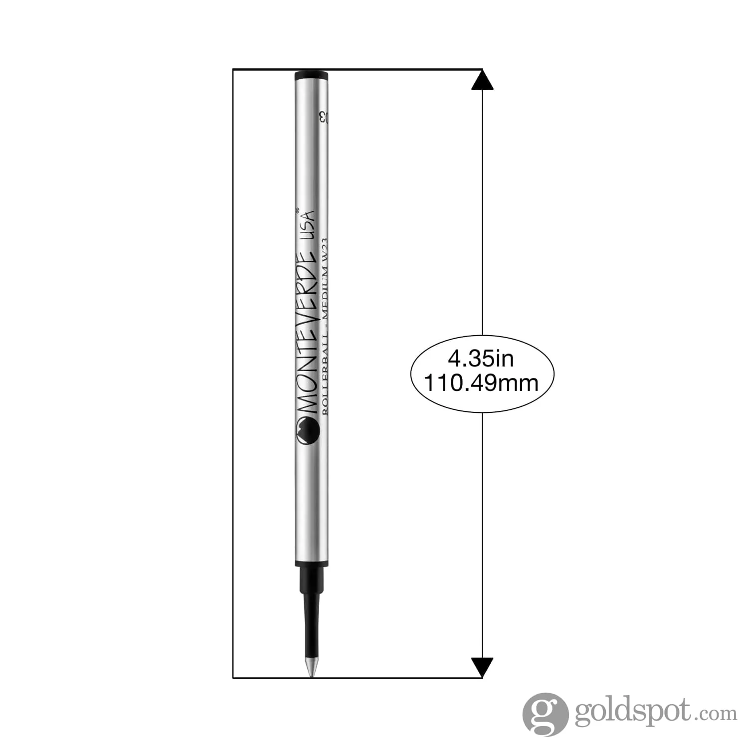 Monteverde Ceramic Metal Tube Rollerball Refill in Black - Image 2