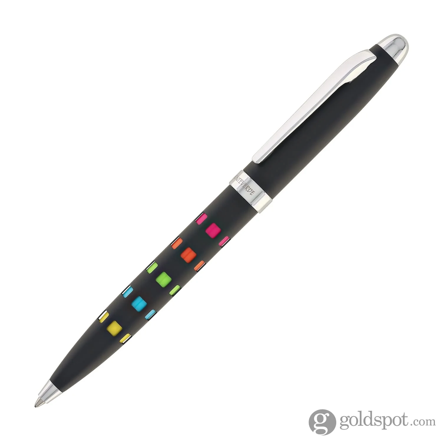 Monteverde Illusia Gel Pen in Square Shapes Black Matte with Chrome Trim - Image 3