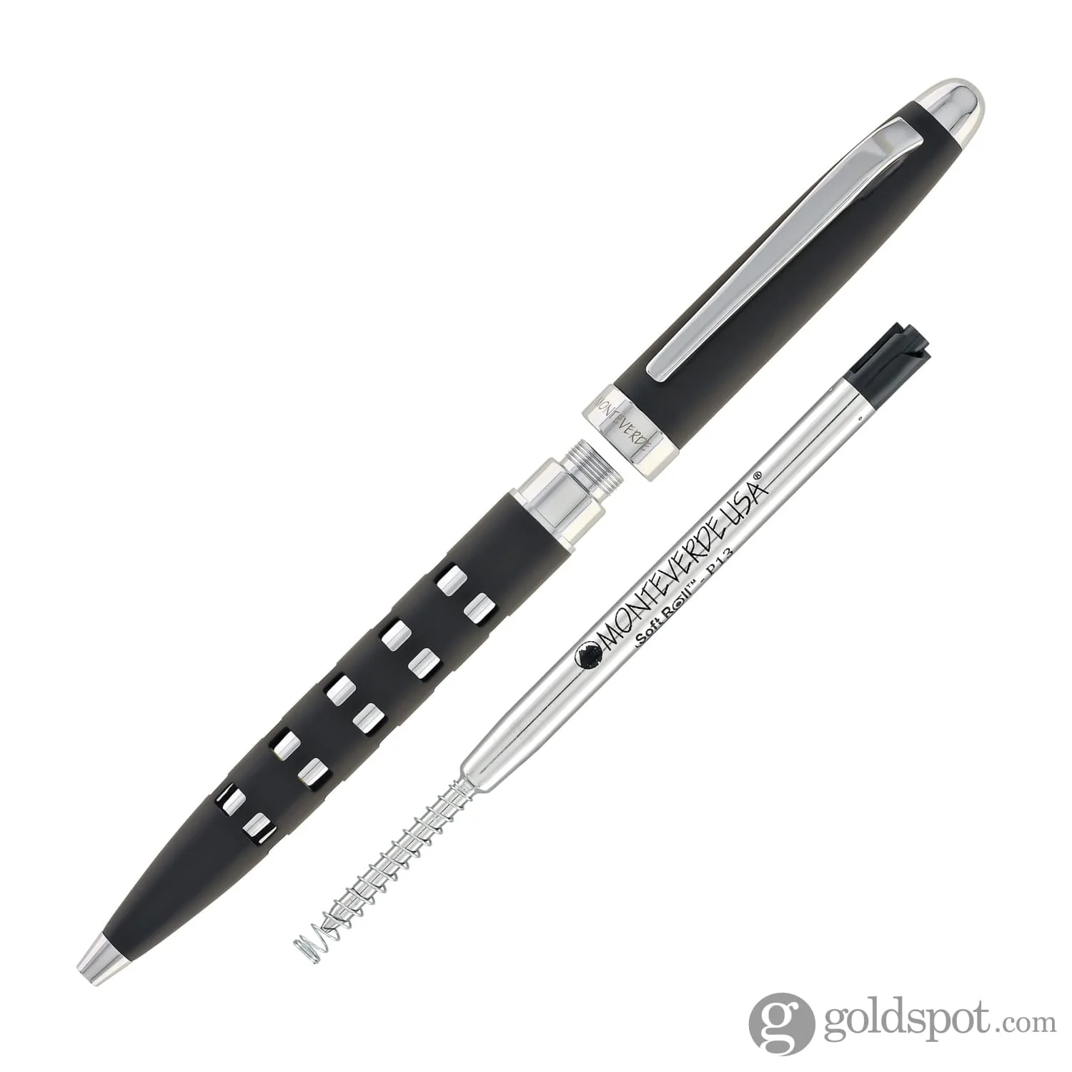 Monteverde Illusia Gel Pen in Square Shapes Black Matte with Chrome Trim - Image 6