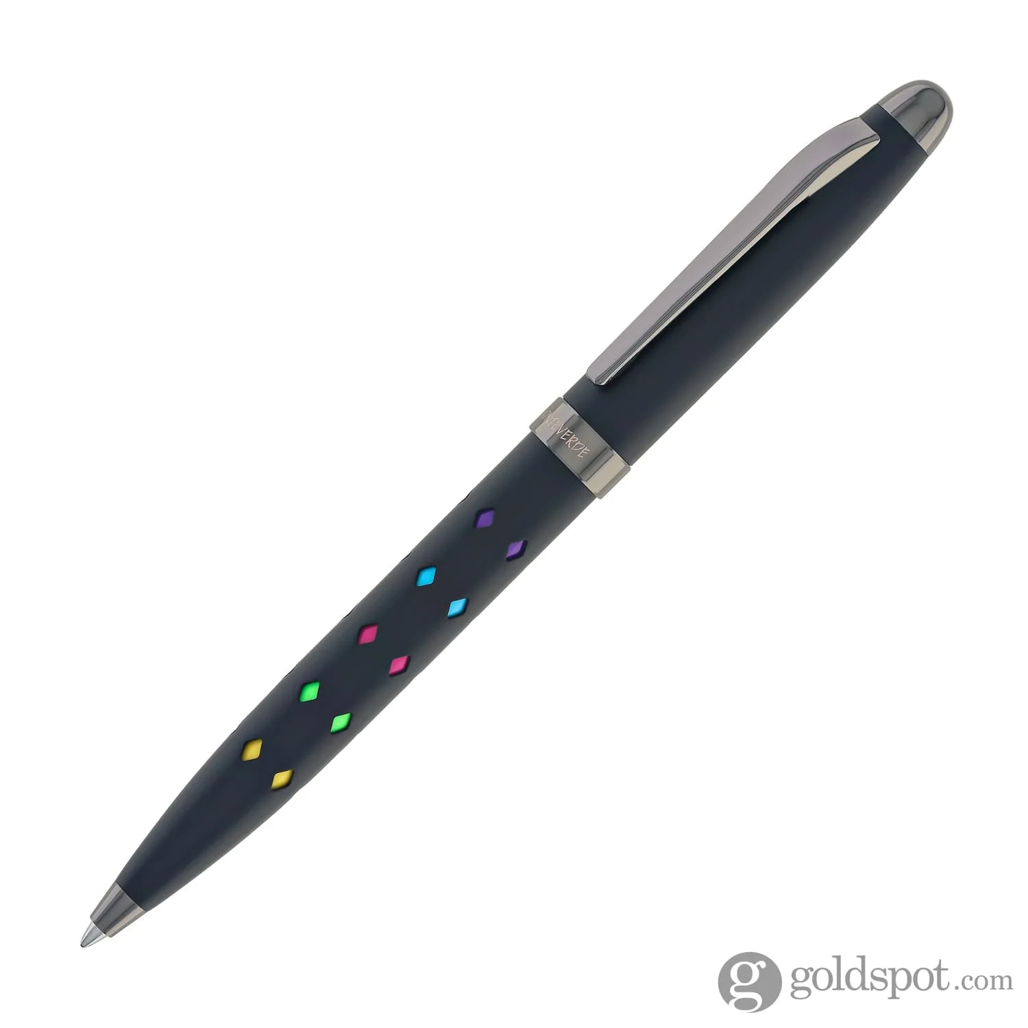 Monteverde Illusia Gel Pen in Diamond Shapes Black Matte with Gunmetal Trim - Image 3