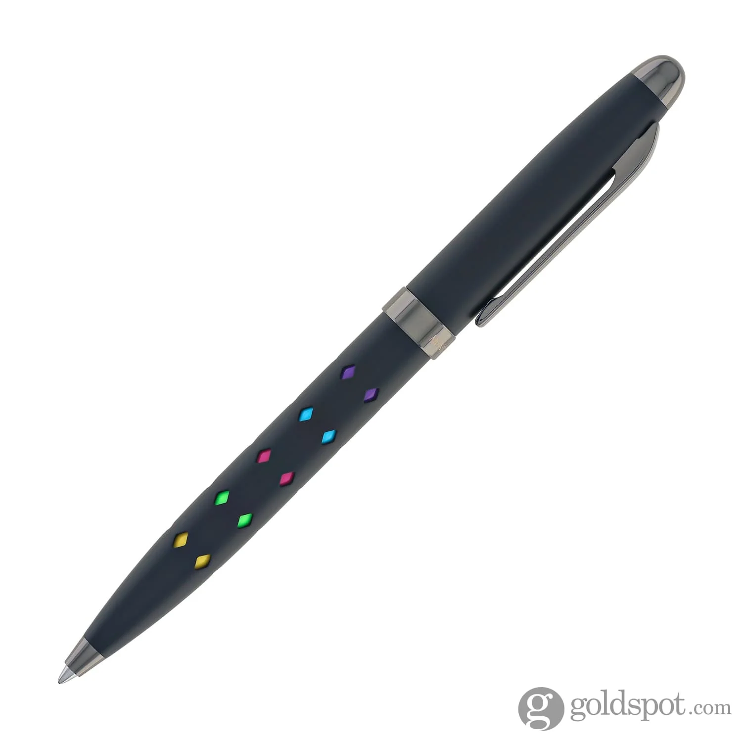 Monteverde Illusia Gel Pen in Diamond Shapes Black Matte with Gunmetal Trim - Image 5
