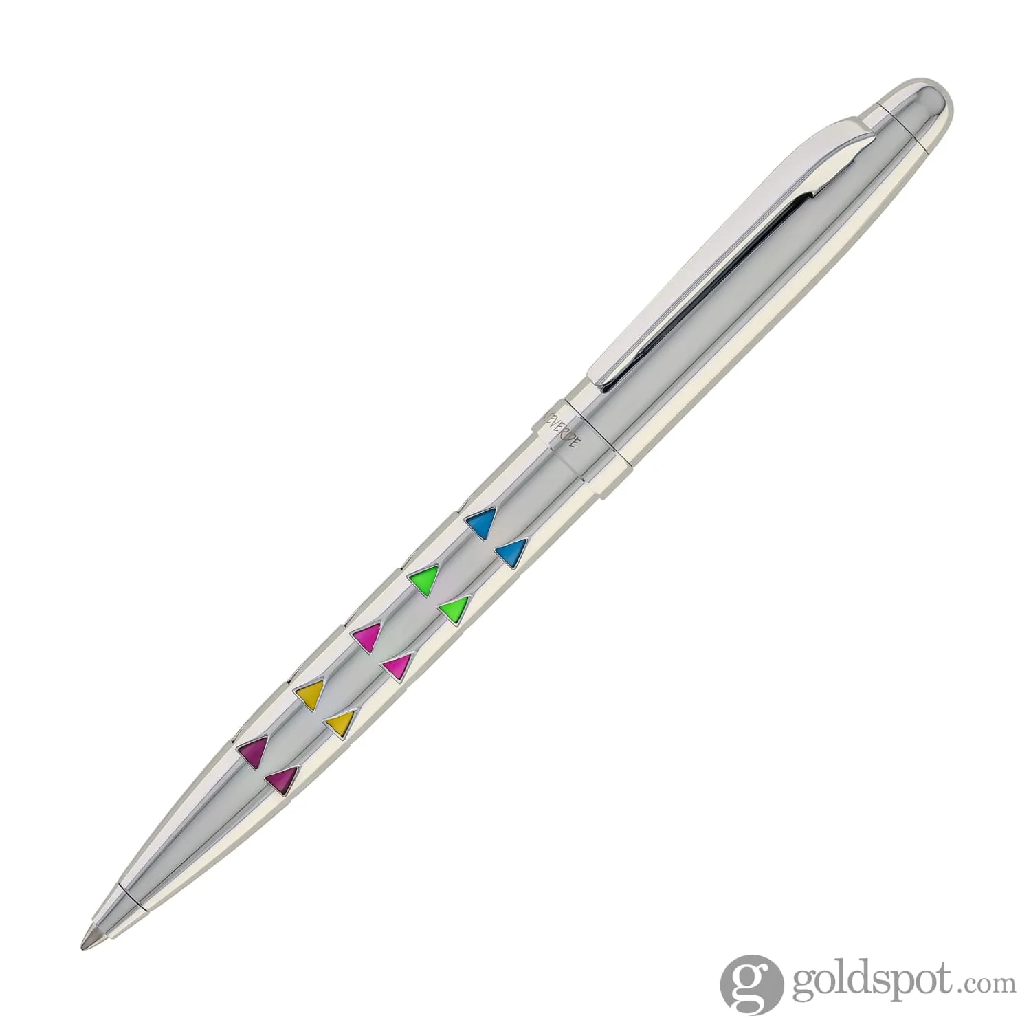Monteverde Illusia Gel Pen in Triangle Shapes Chrome with Chrome Trim - Image 3