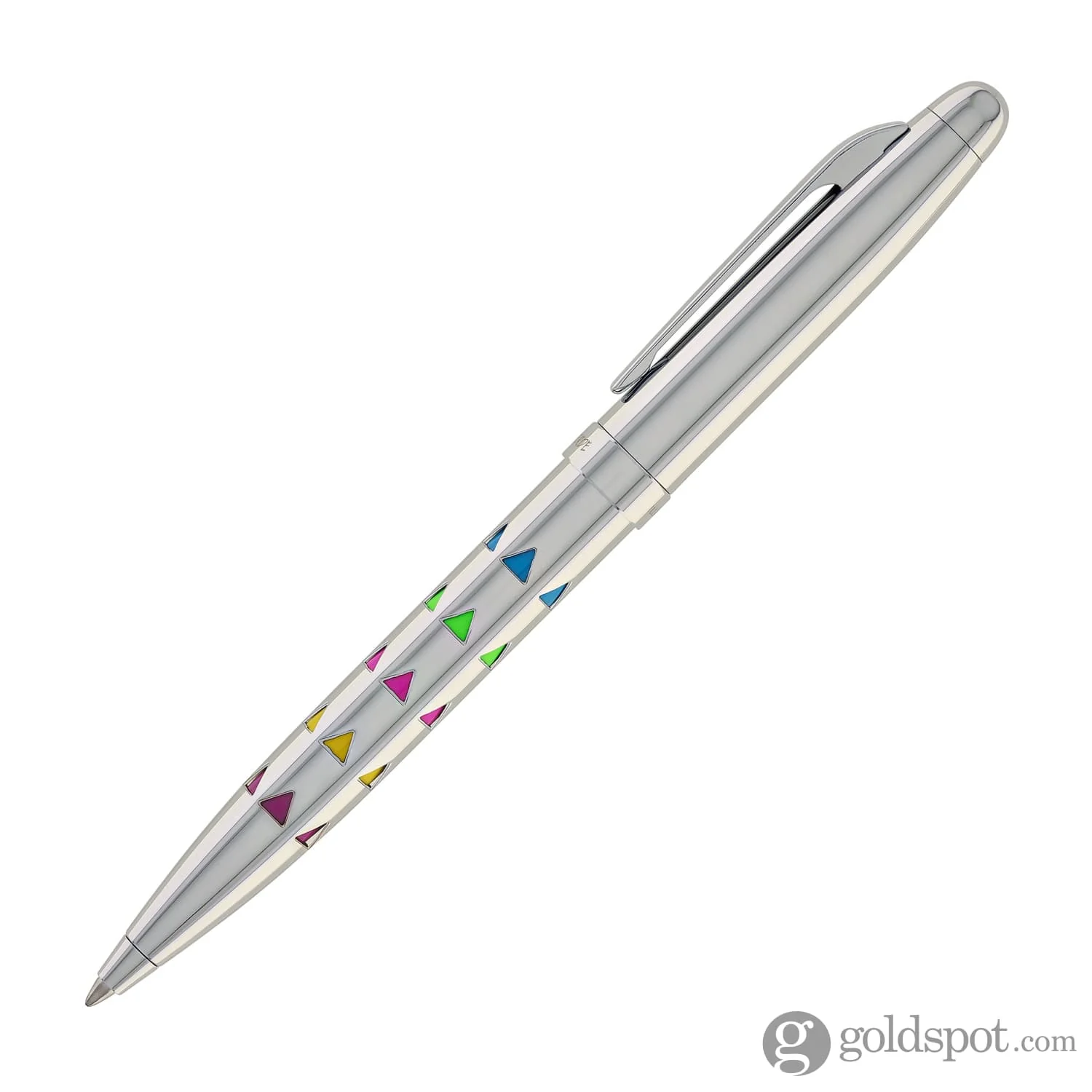 Monteverde Illusia Gel Pen in Triangle Shapes Chrome with Chrome Trim - Image 4