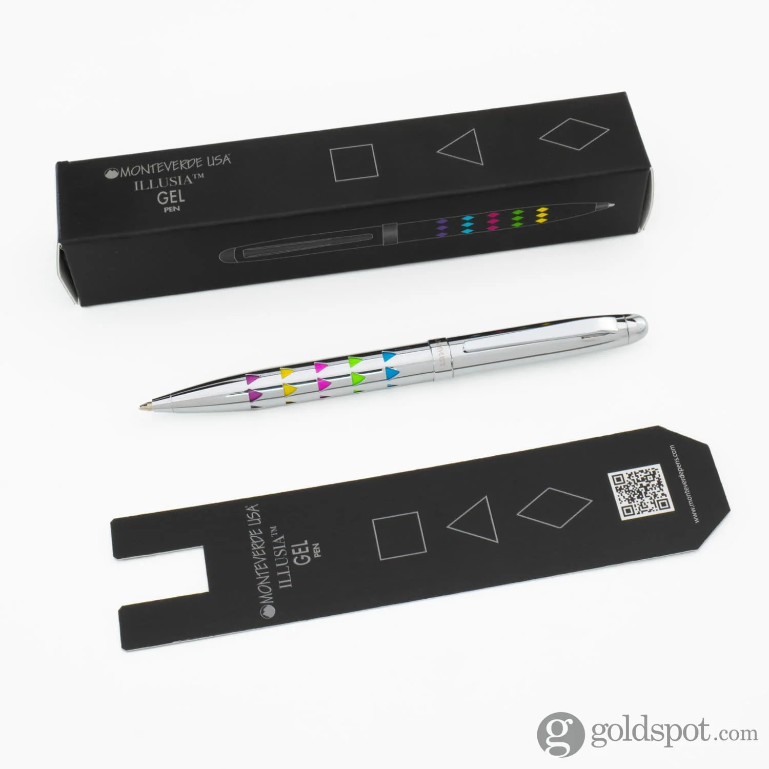 Monteverde Illusia Gel Pen in Triangle Shapes Chrome with Chrome Trim - Image 9