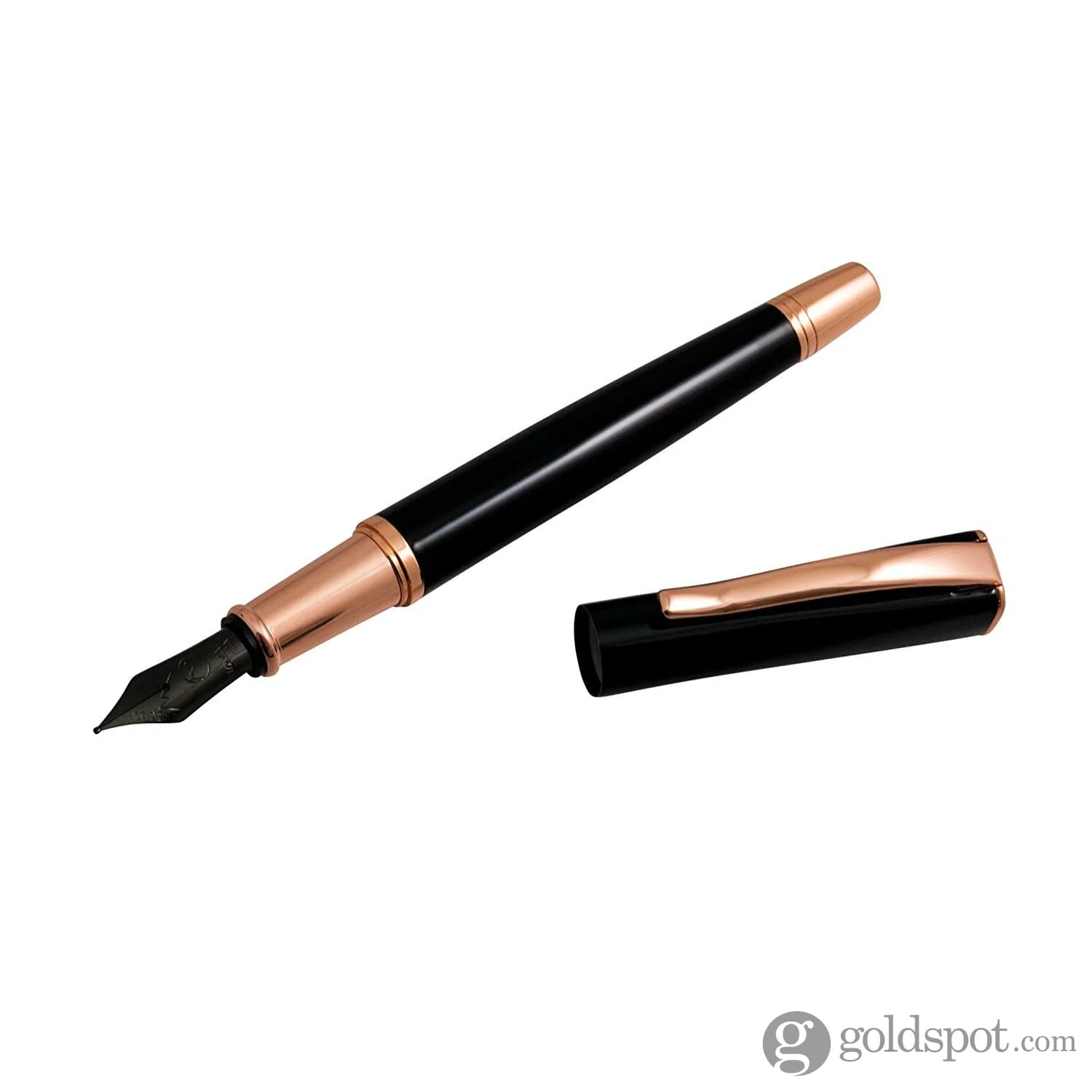 Monteverde Impressa Fountain Pen in Black with Rose Gold Trim - Image 2