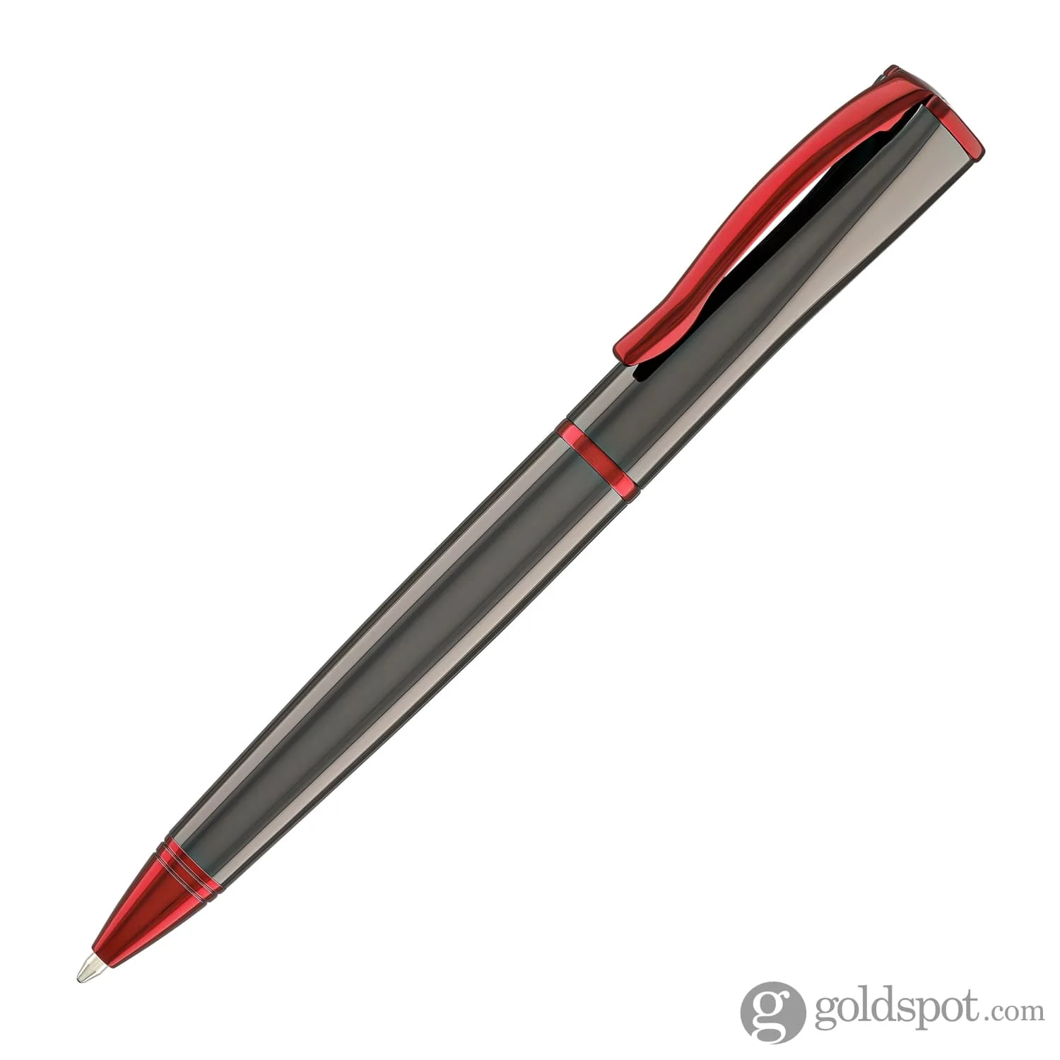 Monteverde Impressa Ballpoint Pen in Gunmetal with Red Trim - Image 2