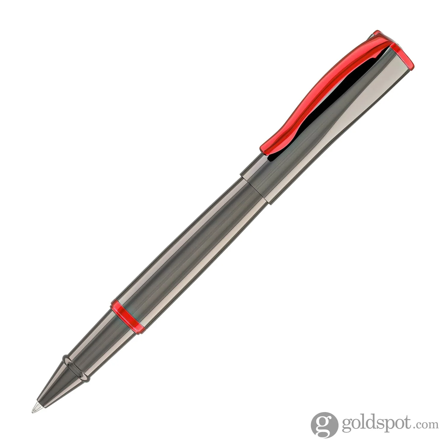 Monteverde Impressa Rollerball Pen in Gunmetal with Red Trim - Image 2