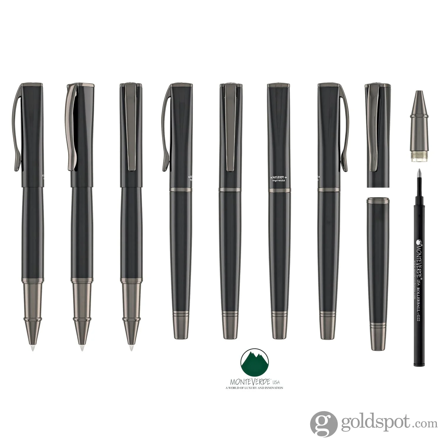Monteverde Impressa Rollerball Pen in Black with Gunmetal Trim - Image 8