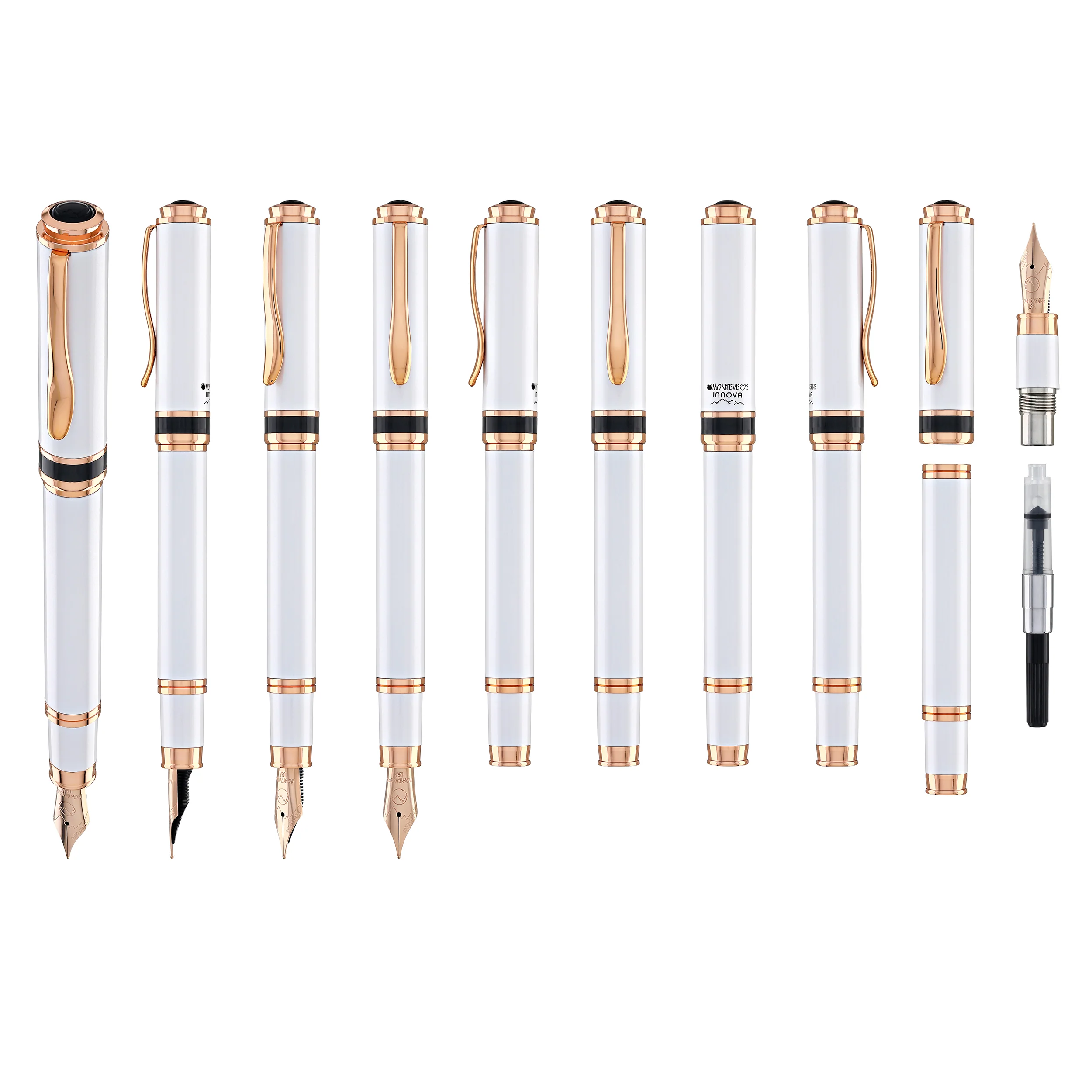 Monteverde Innova Fountain Pen in 2026 Cloud Dancer in Rose Gold Trim - Limited Edition - Image 9
