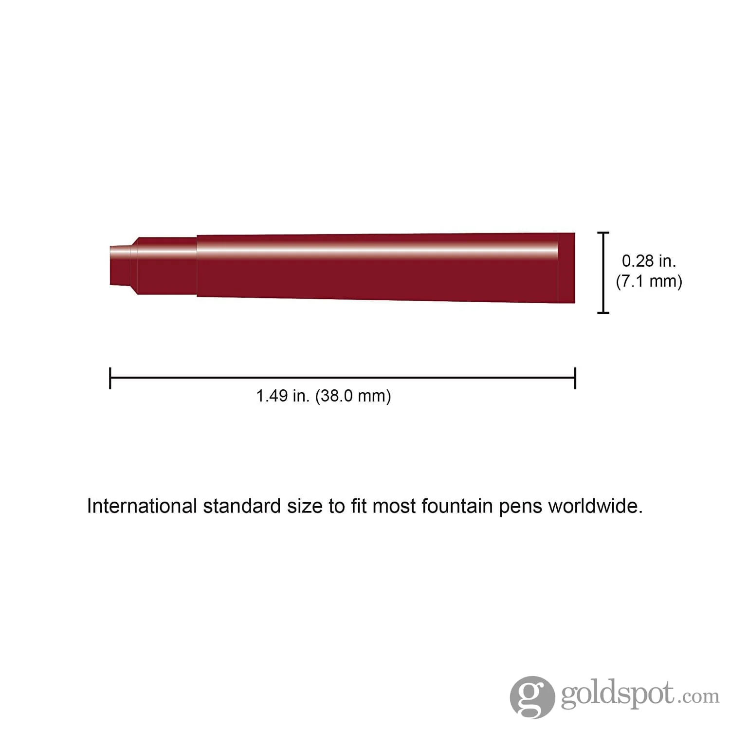 Monteverde Ink Cartridges International Size in Burgundy - Pack of 6 - Image 3