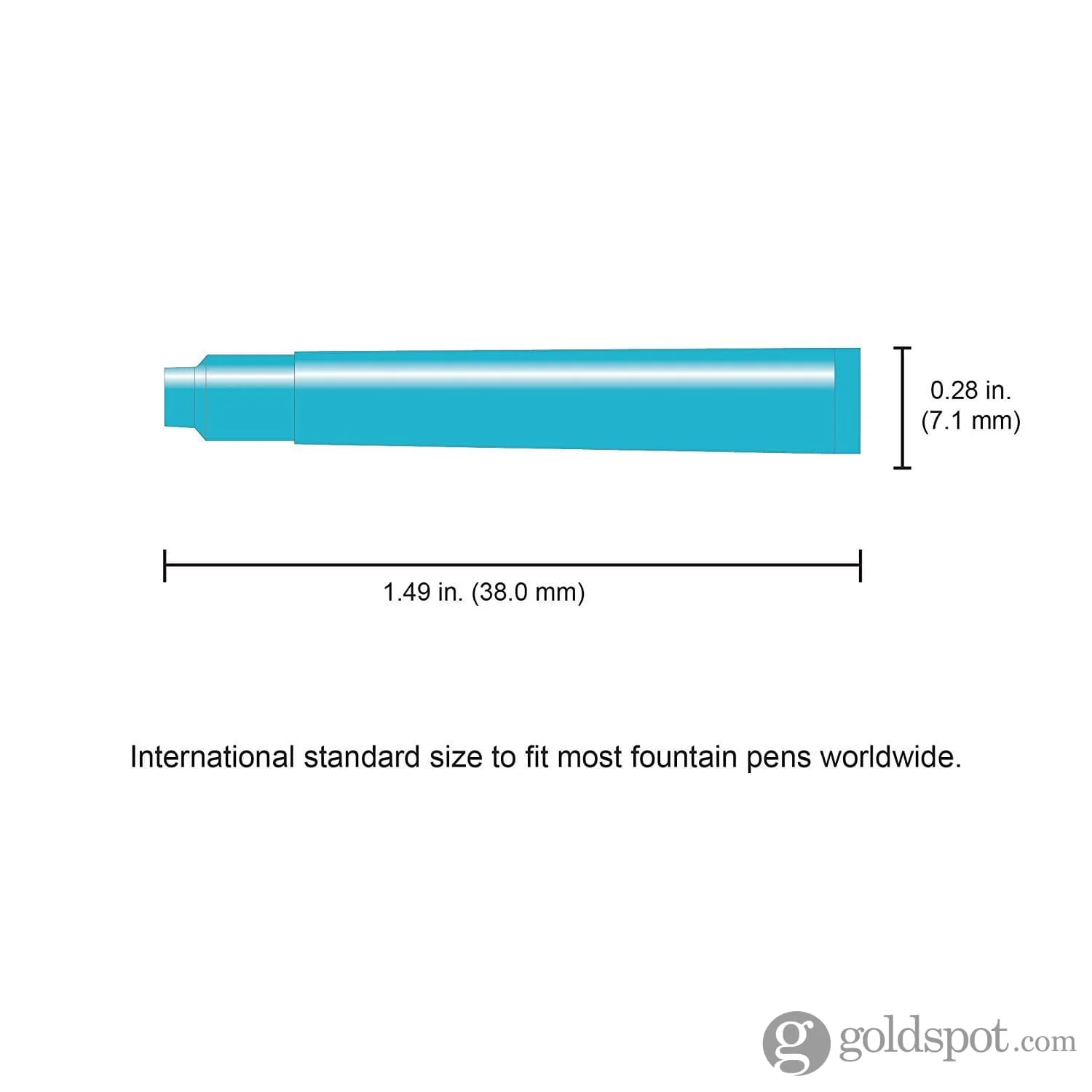 Monteverde Ink Cartridges International Size in Turquoise - Pack of 6 - Image 4
