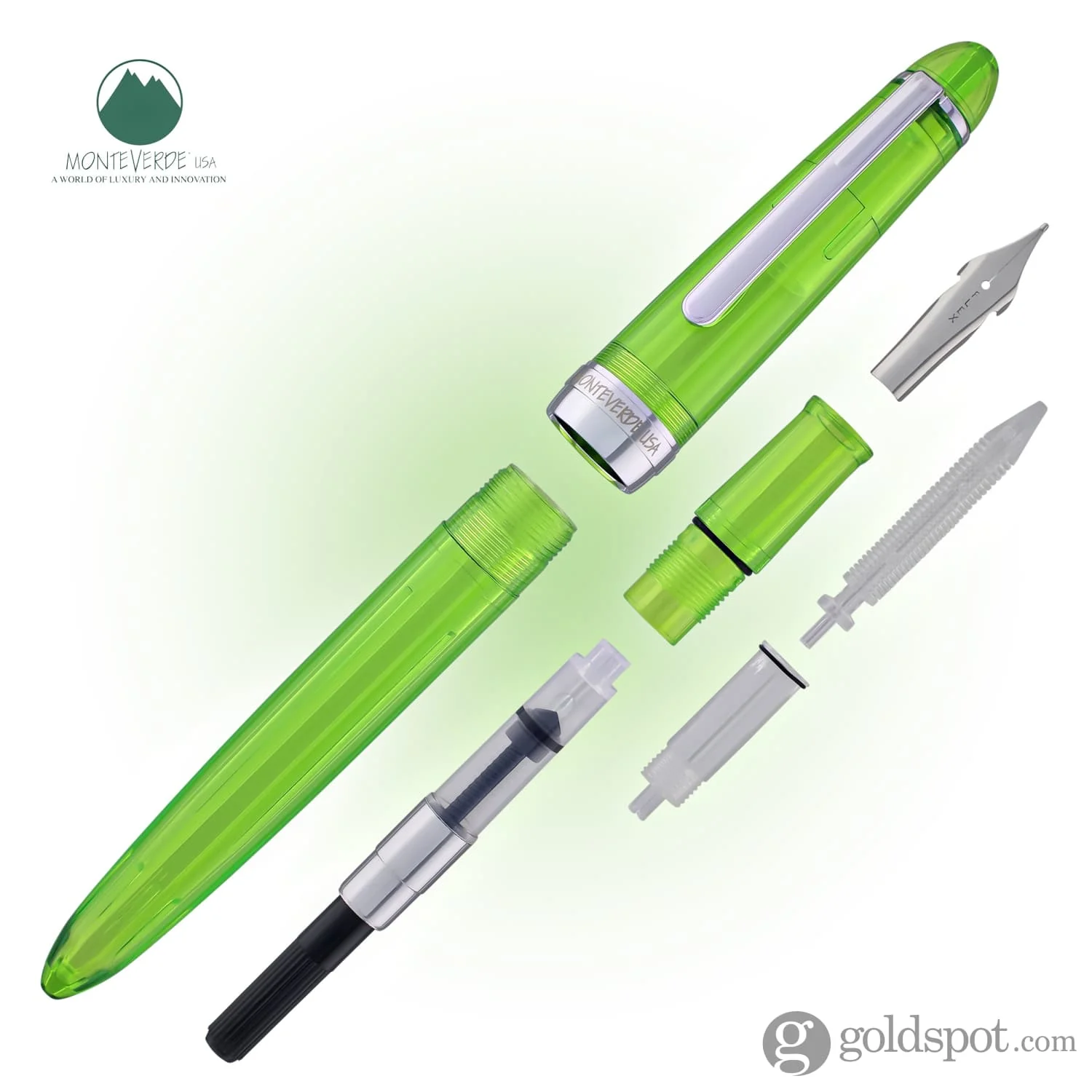 Monteverde Monza ID Fountain Pen in Green - Flex Nib - Image 9