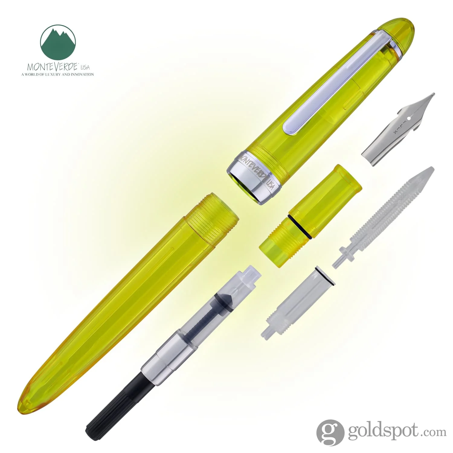 Monteverde Monza ID Fountain Pen in Yellow - Flex Nib - Image 9