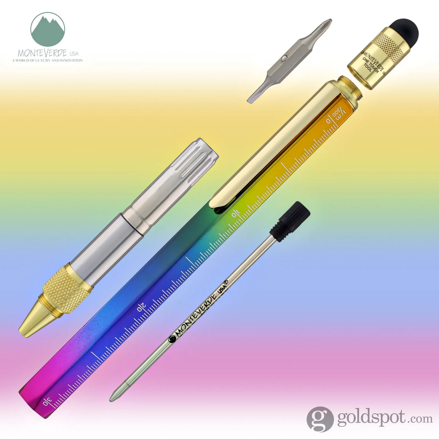 Monteverde One Touch Stylus Tool Ballpoint Pen in Rainbow - Image 5