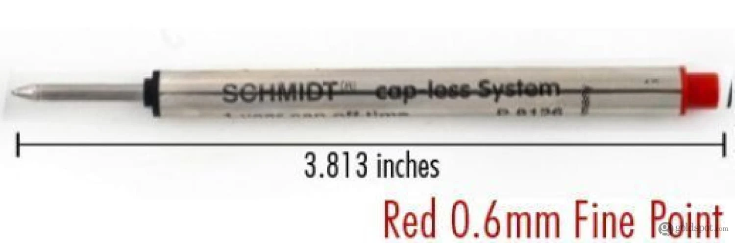 Schmidt Short P8126 Capless Rollerball Refill in Red - Fine Point by Monteverde - Image 2