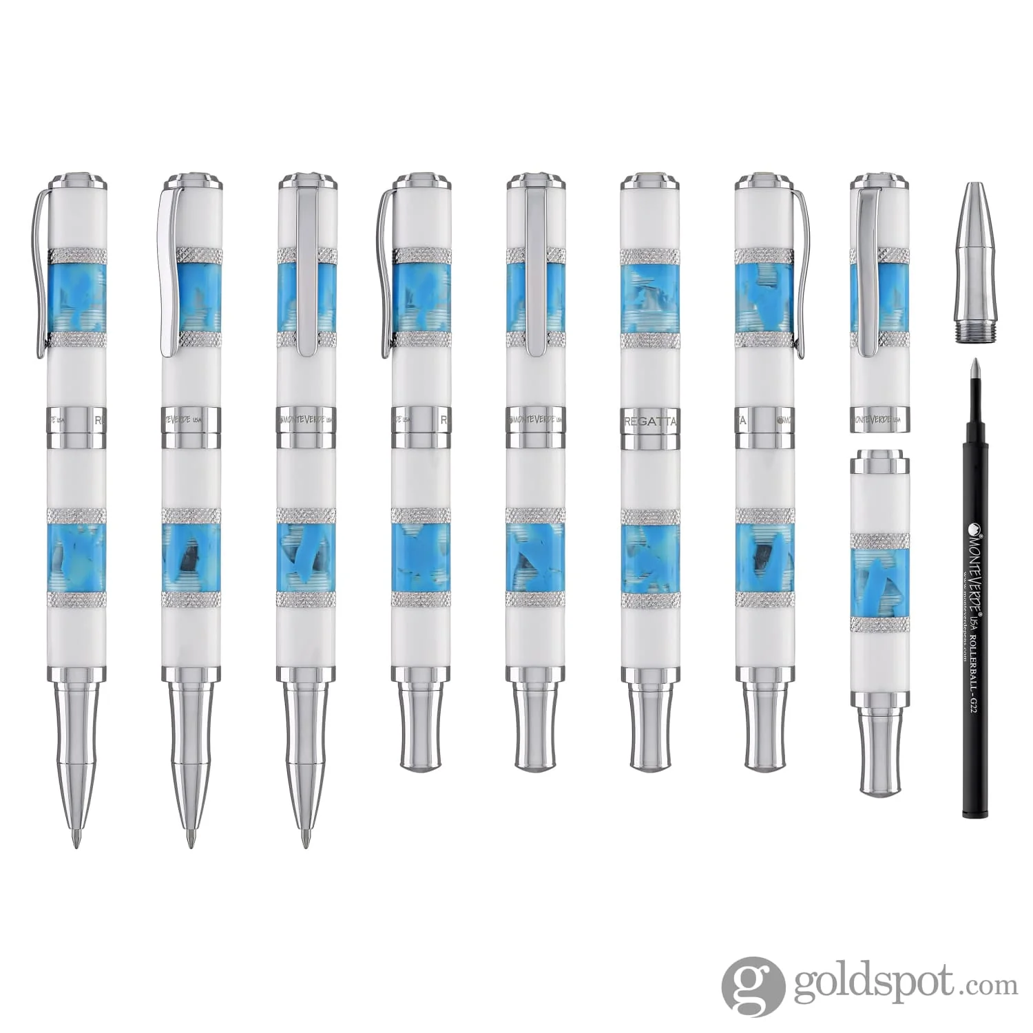 Monteverde Regatta Rollerball Pen in Santorini Blue - Image 8
