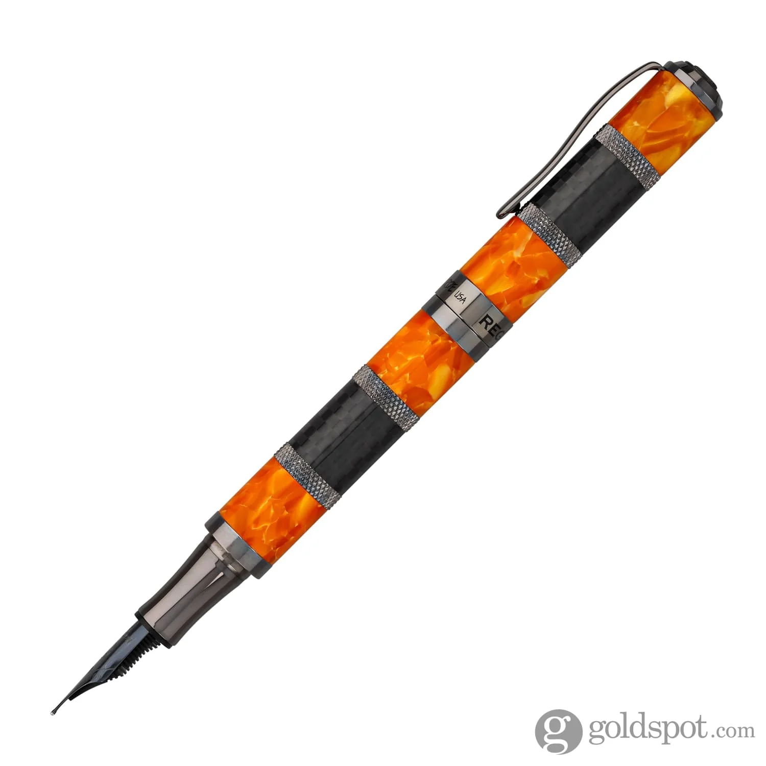 Monteverde Regatta Sport Fountain Pen in Orange/Carbon Fiber - Image 3