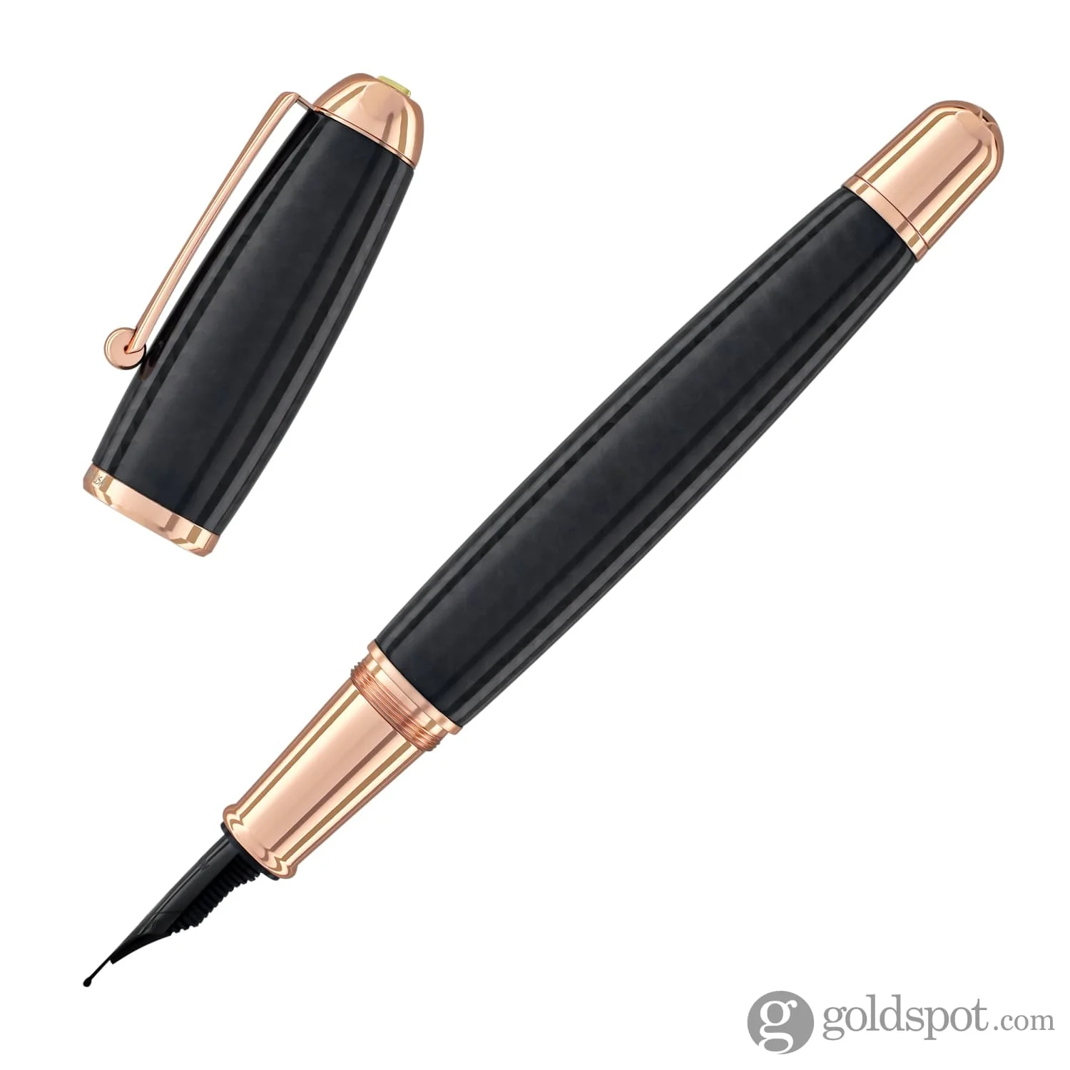 Monteverde Super Mega Fountain Pen in Carbon Fiber with Rosegold Trim - Image 3