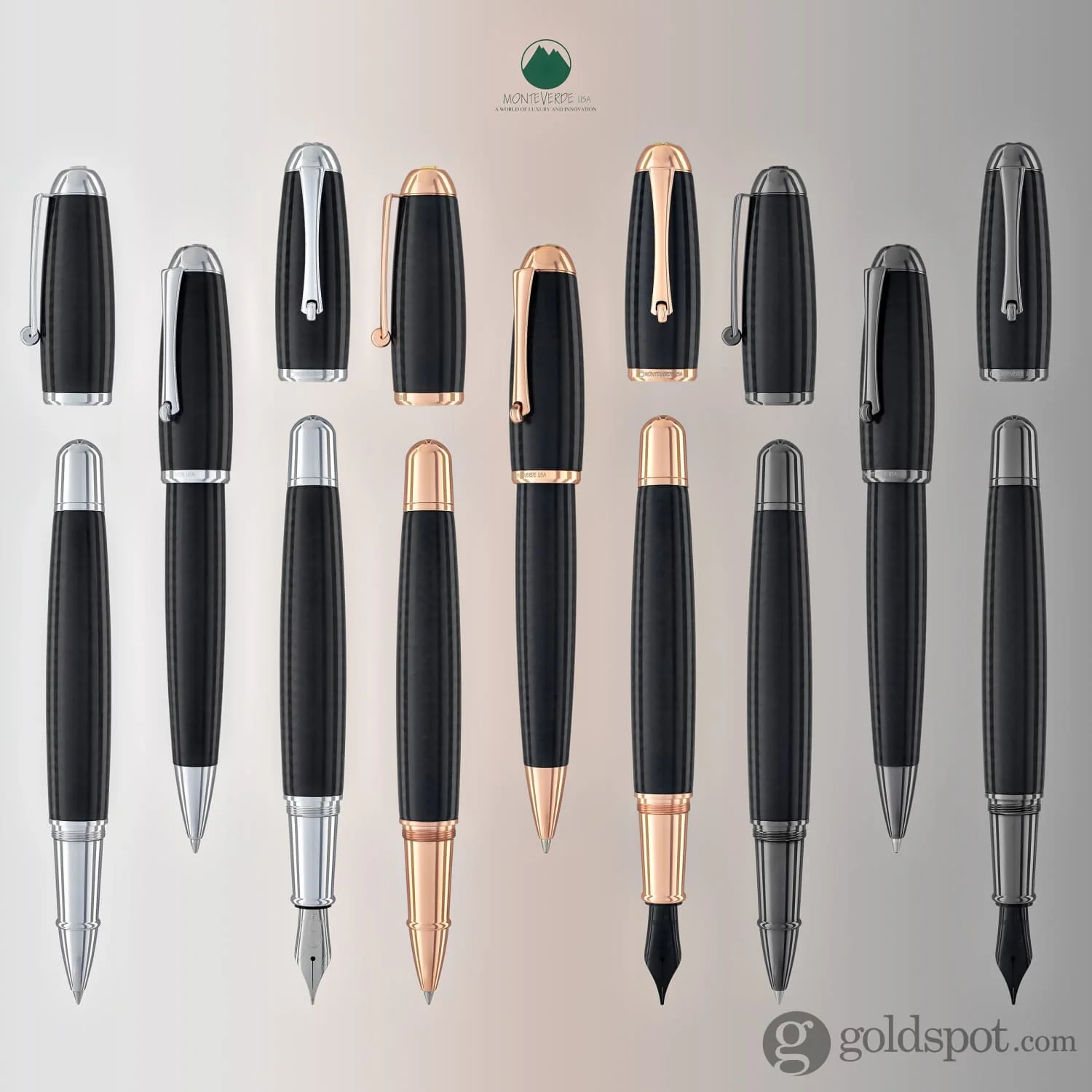 Monteverde Super Mega Rollerball Pen in Carbon Fiber with Chrome Trim - Image 10