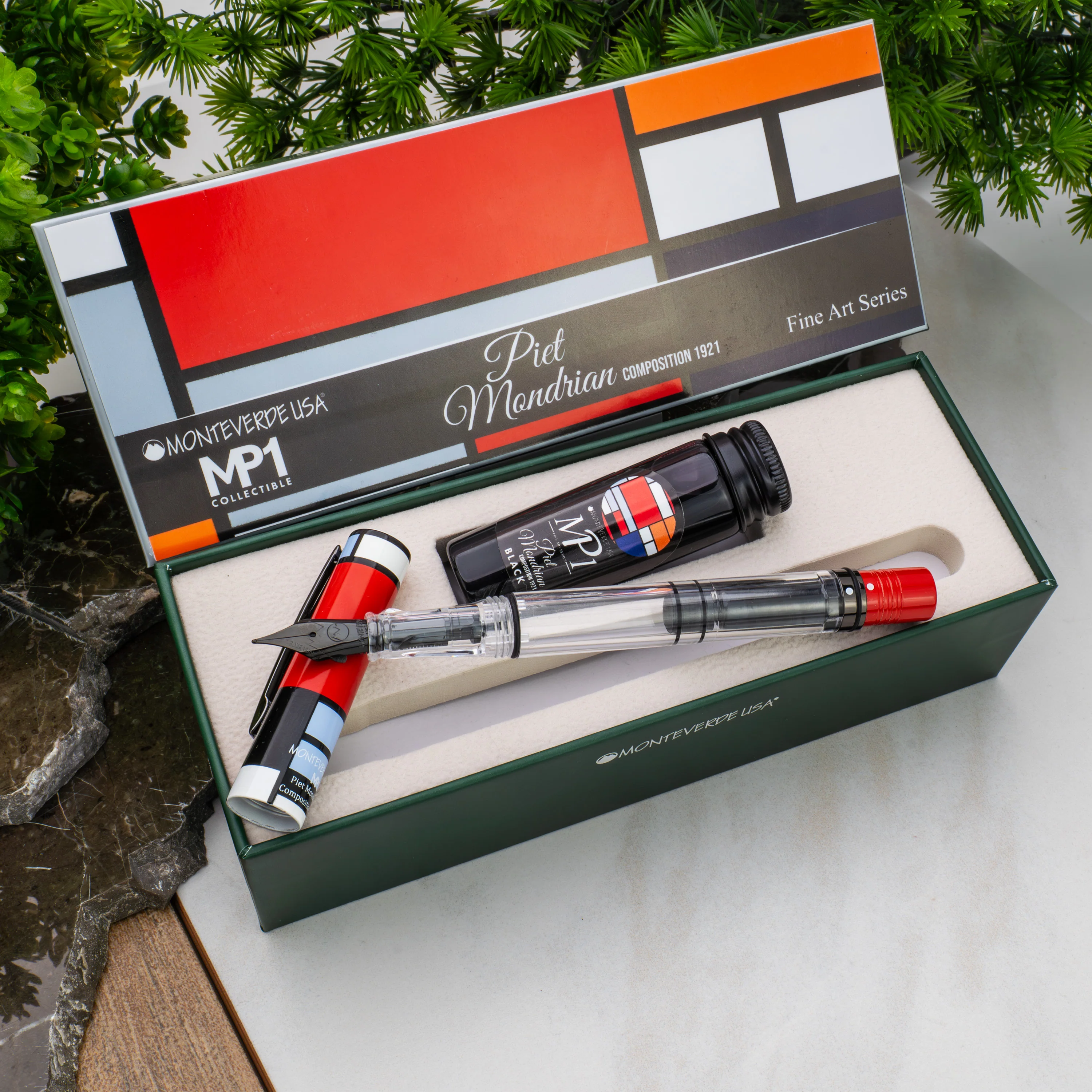 Monteverde USA MP1 Fountain Pen with 15ml Ink Set in Mondrian Composition 1921 - Image 10