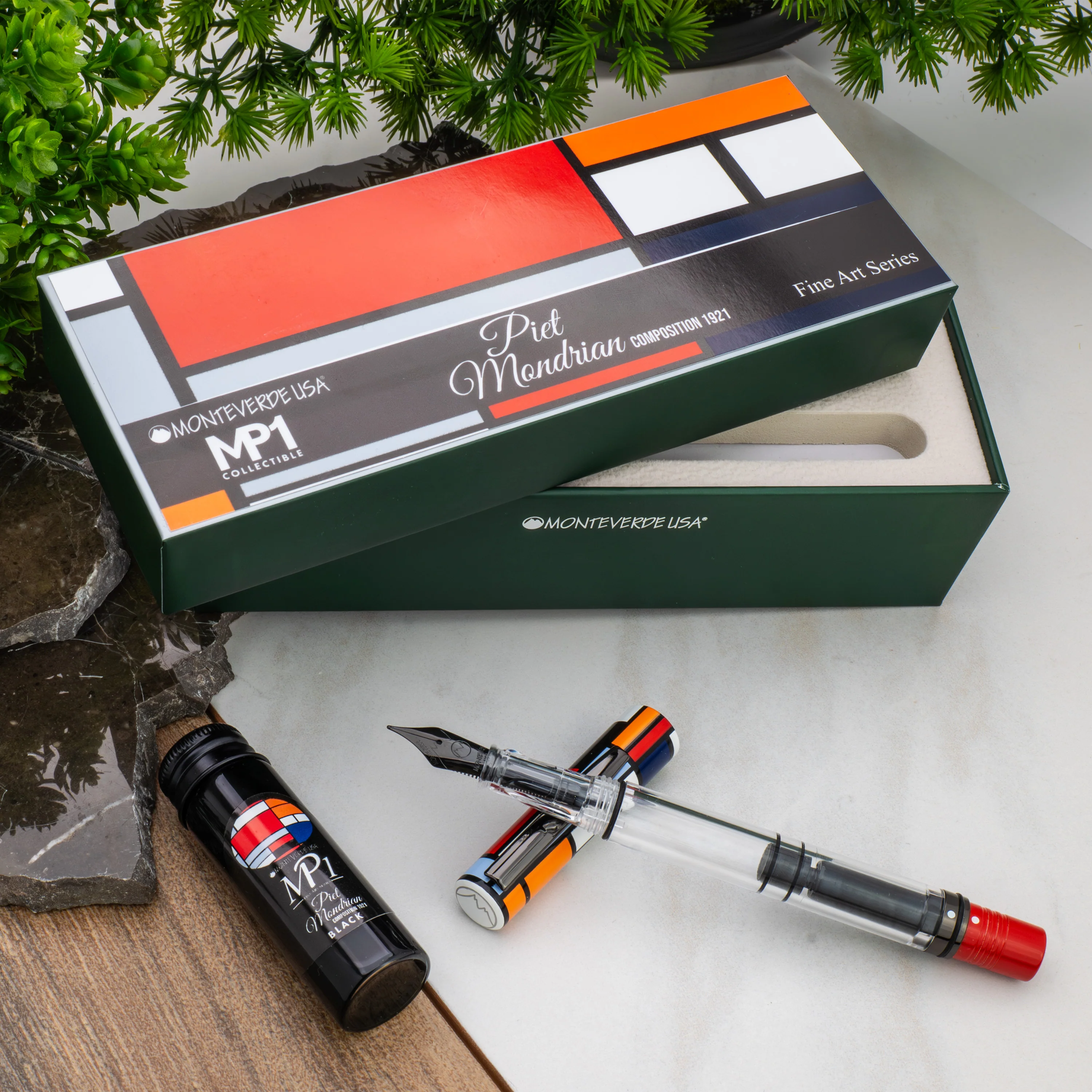 Monteverde USA MP1 Fountain Pen with 15ml Ink Set in Mondrian Composition 1921 - Image 12