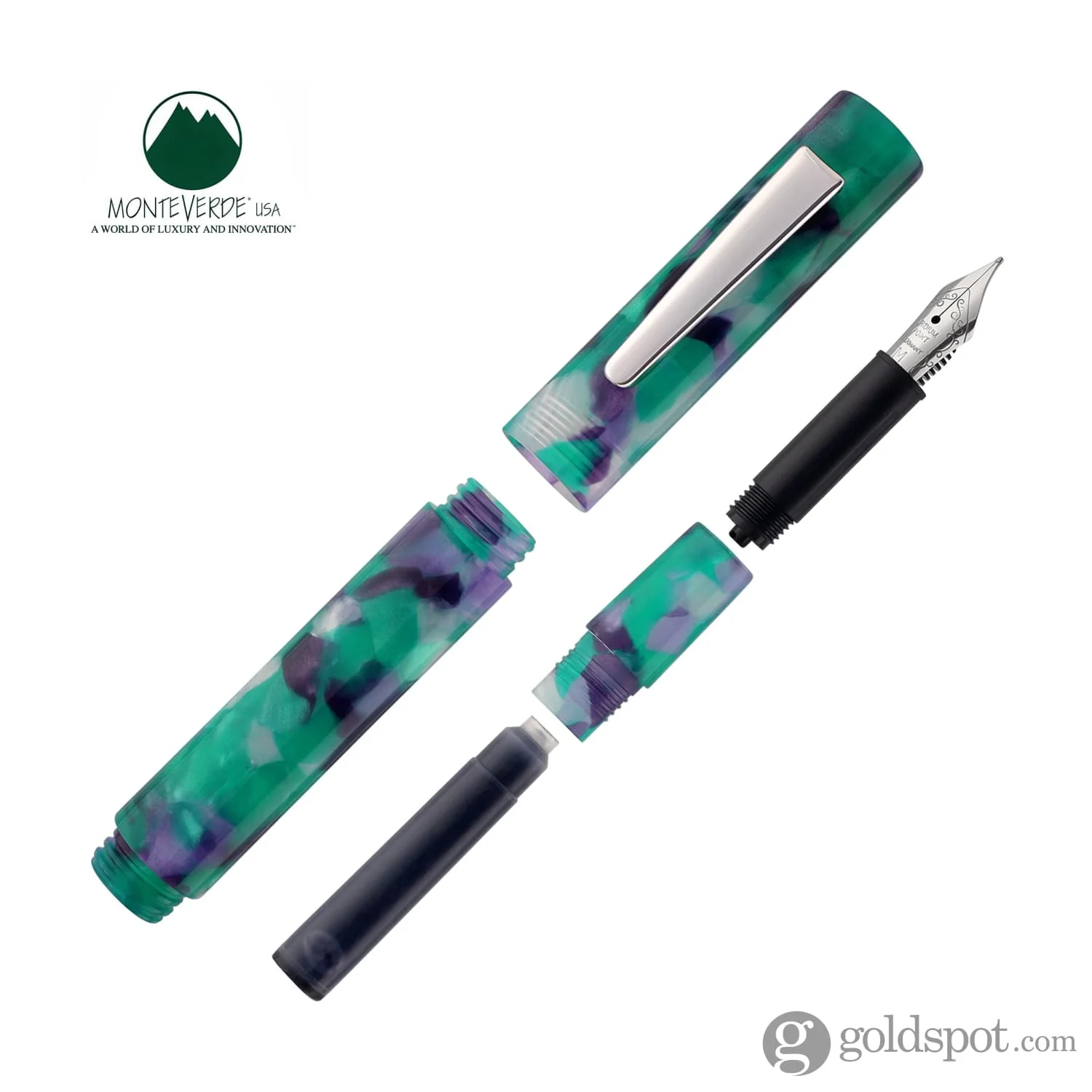 Monteverde USA MVP Fountain Pen in Green Abstracts - Image 6
