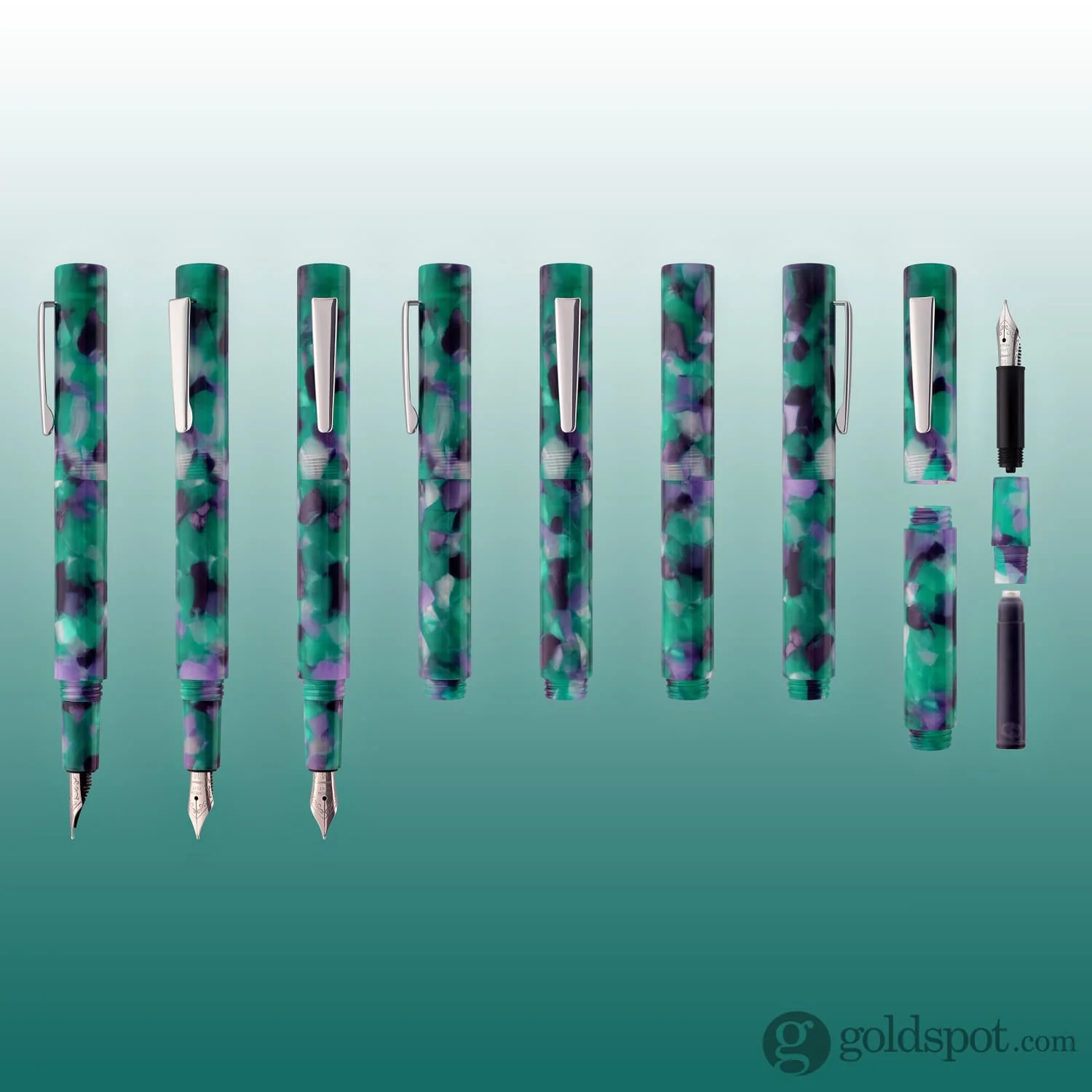 Monteverde USA MVP Fountain Pen in Green Abstracts - Image 7