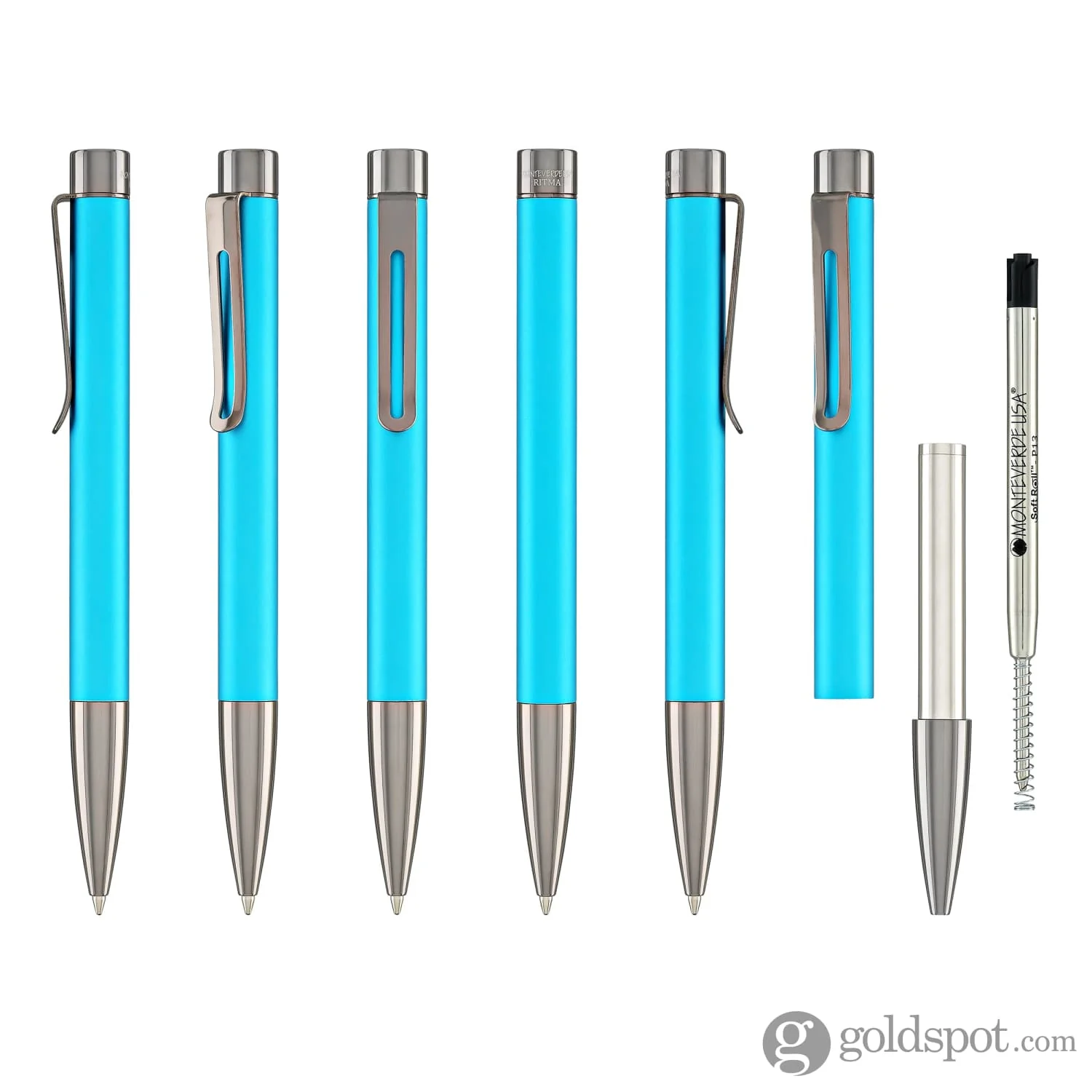 Monteverde USA Ritma Anodized Ballpoint Pen in Turquoise - Image 6