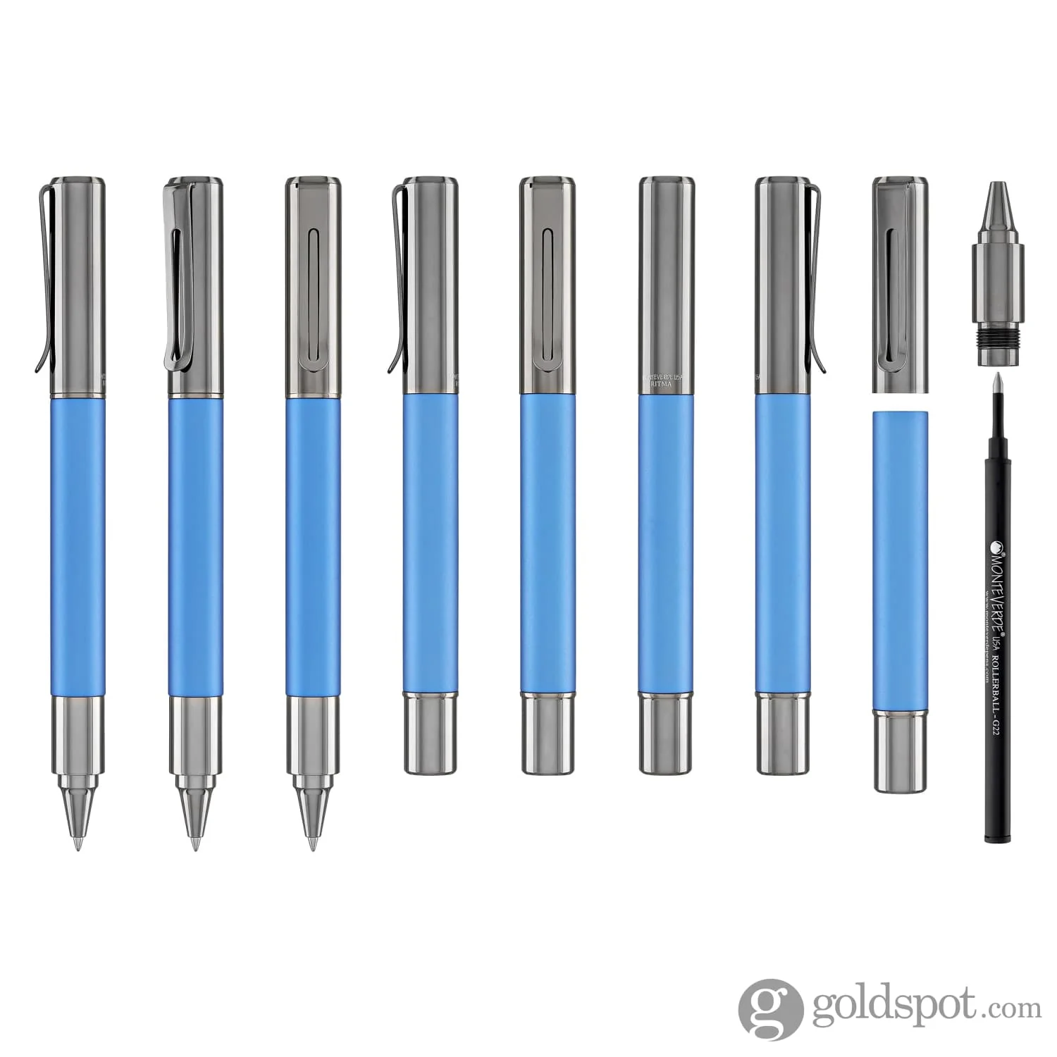 Monteverde USA Ritma Anodized Rollerball Pen in Blue - Image 8
