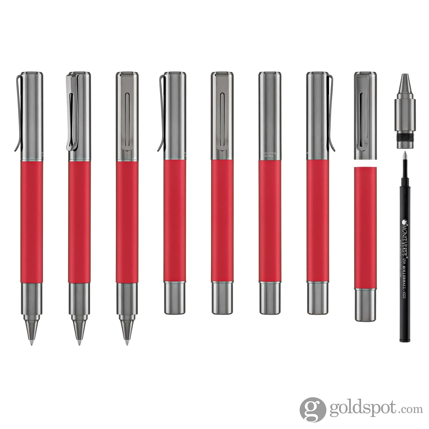 Monteverde USA Ritma Anodized Rollerball Pen in Red - Image 8
