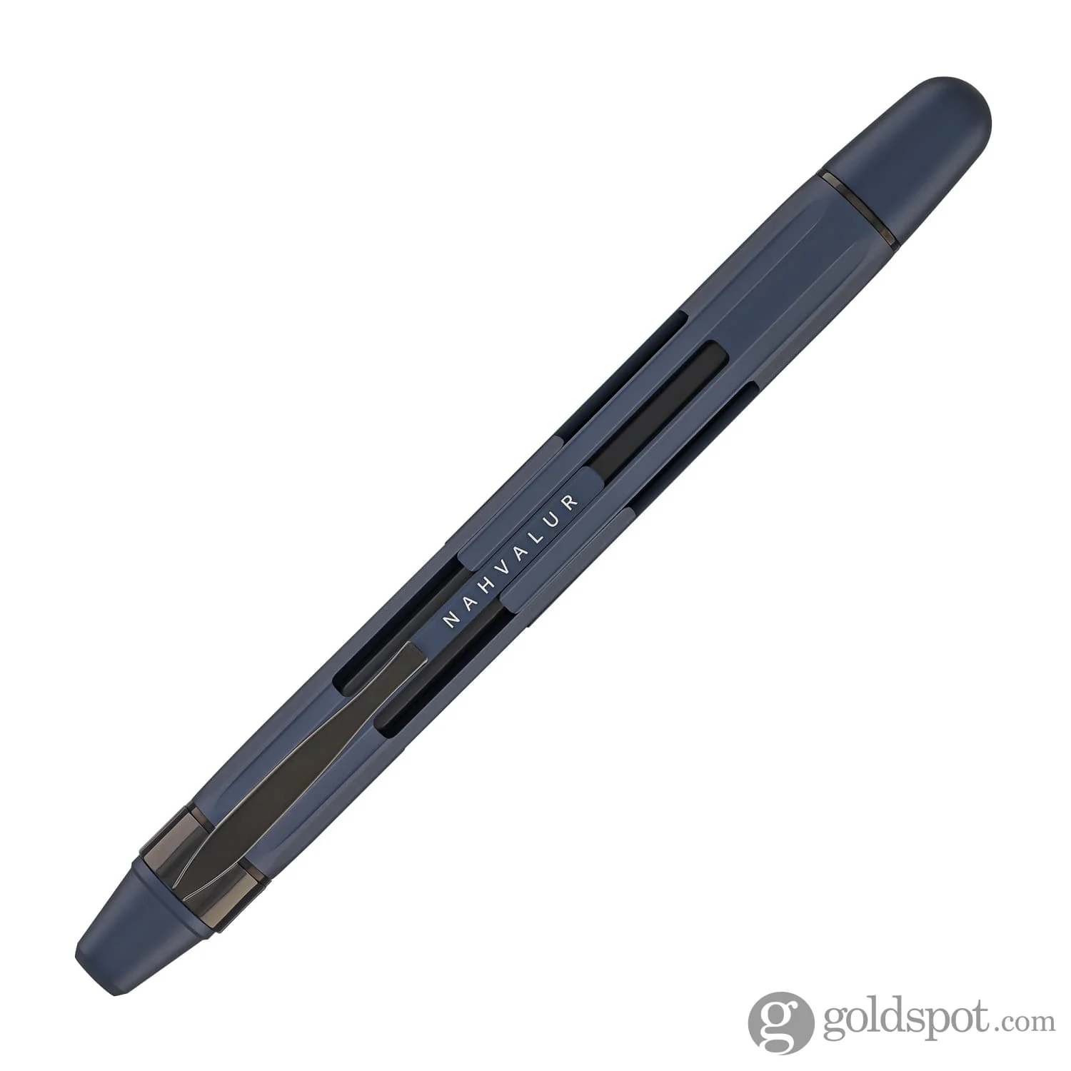 Nahvalur Eclipse Retractable Fountain Pen in Cobalt with Black Trim - Image 2