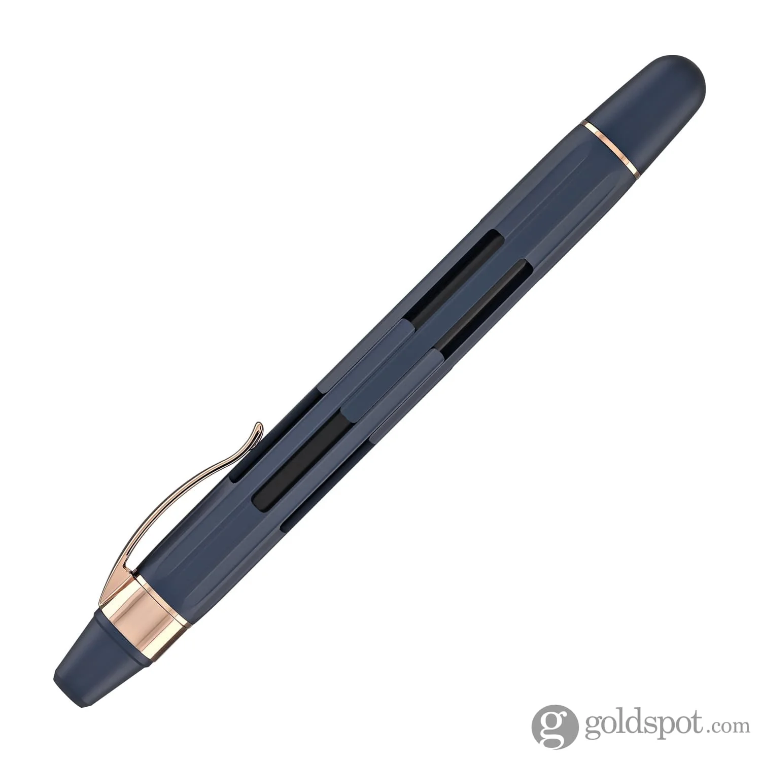 Nahvalur Eclipse Retractable Fountain Pen in Cobalt with Rose Gold Trim - Image 6