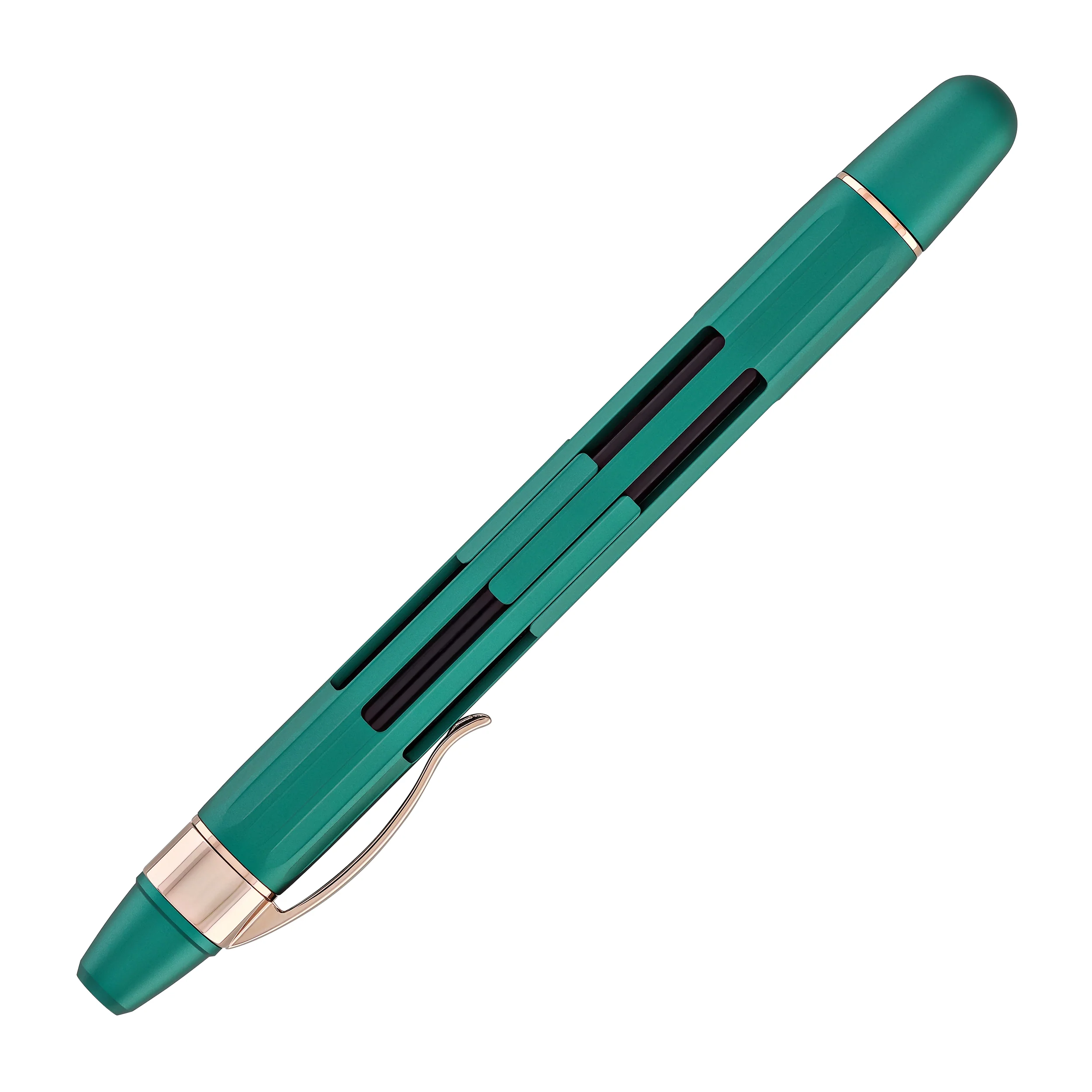 Nahvalur Eclipse Retractable Fountain Pen in Emerald with Gold Trim - Image 7