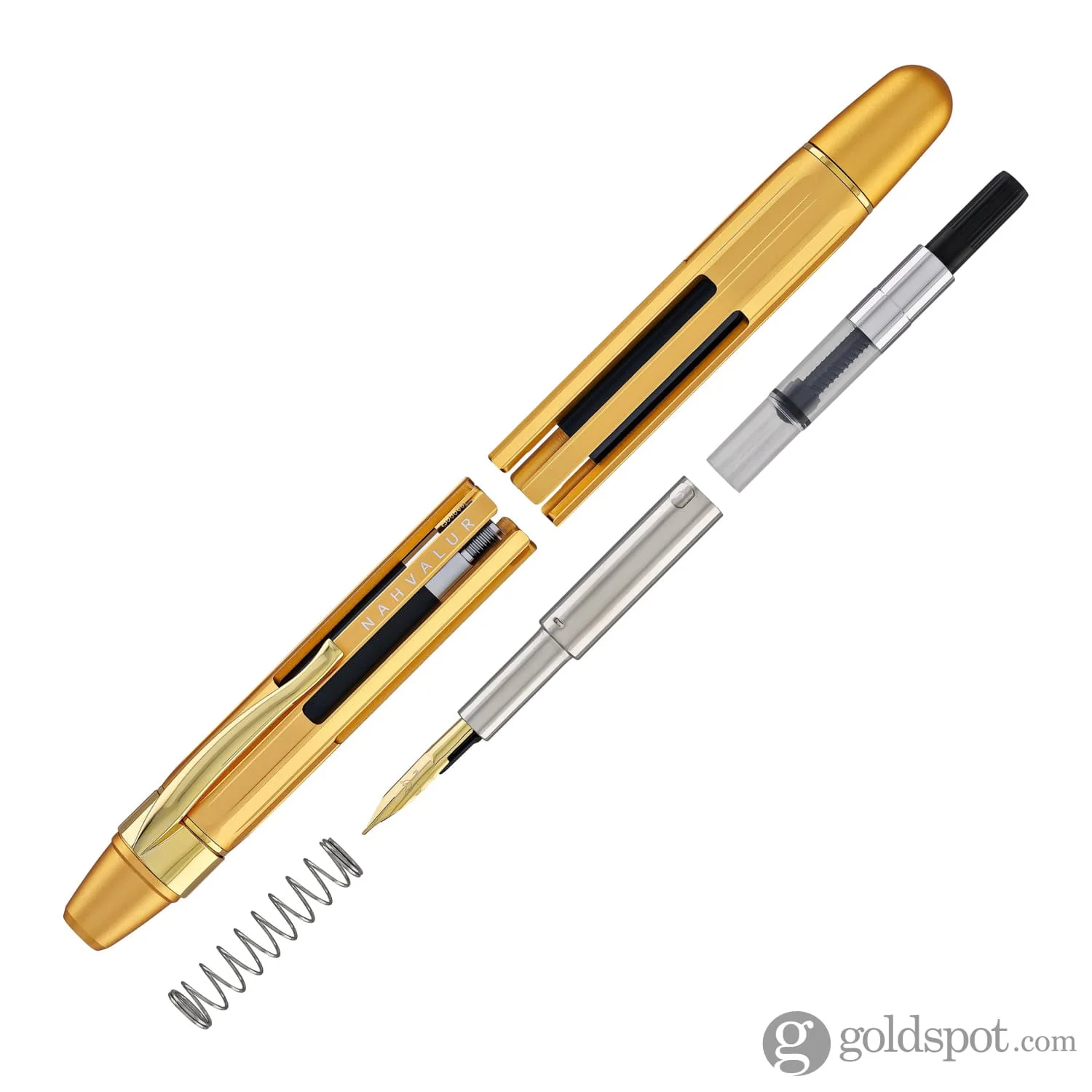 Nahvalur Eclipse Retractable Fountain Pen in Pure Gold - Image 7