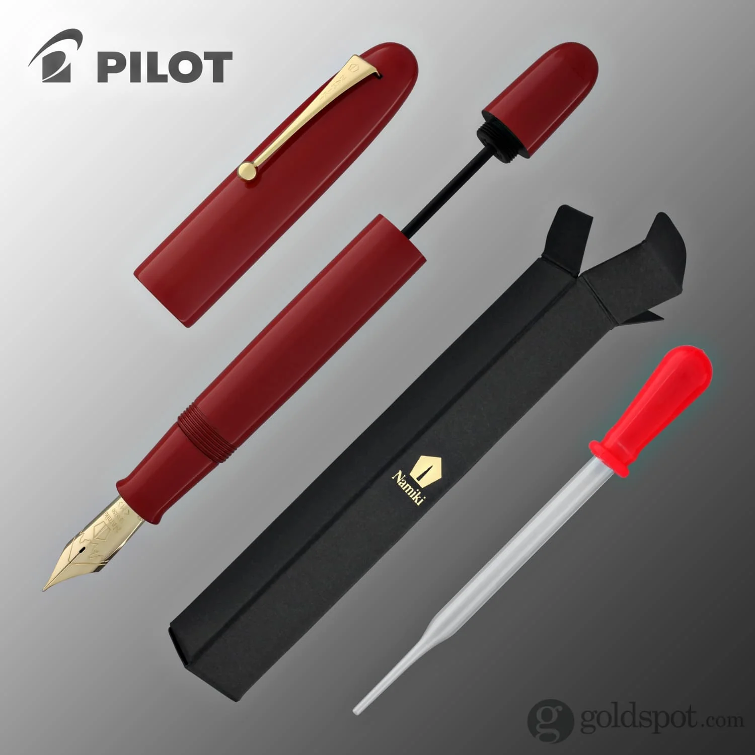 Namiki Emperor Fountain Pen in Vermilion Urushi Red - 18K Gold - Image 8