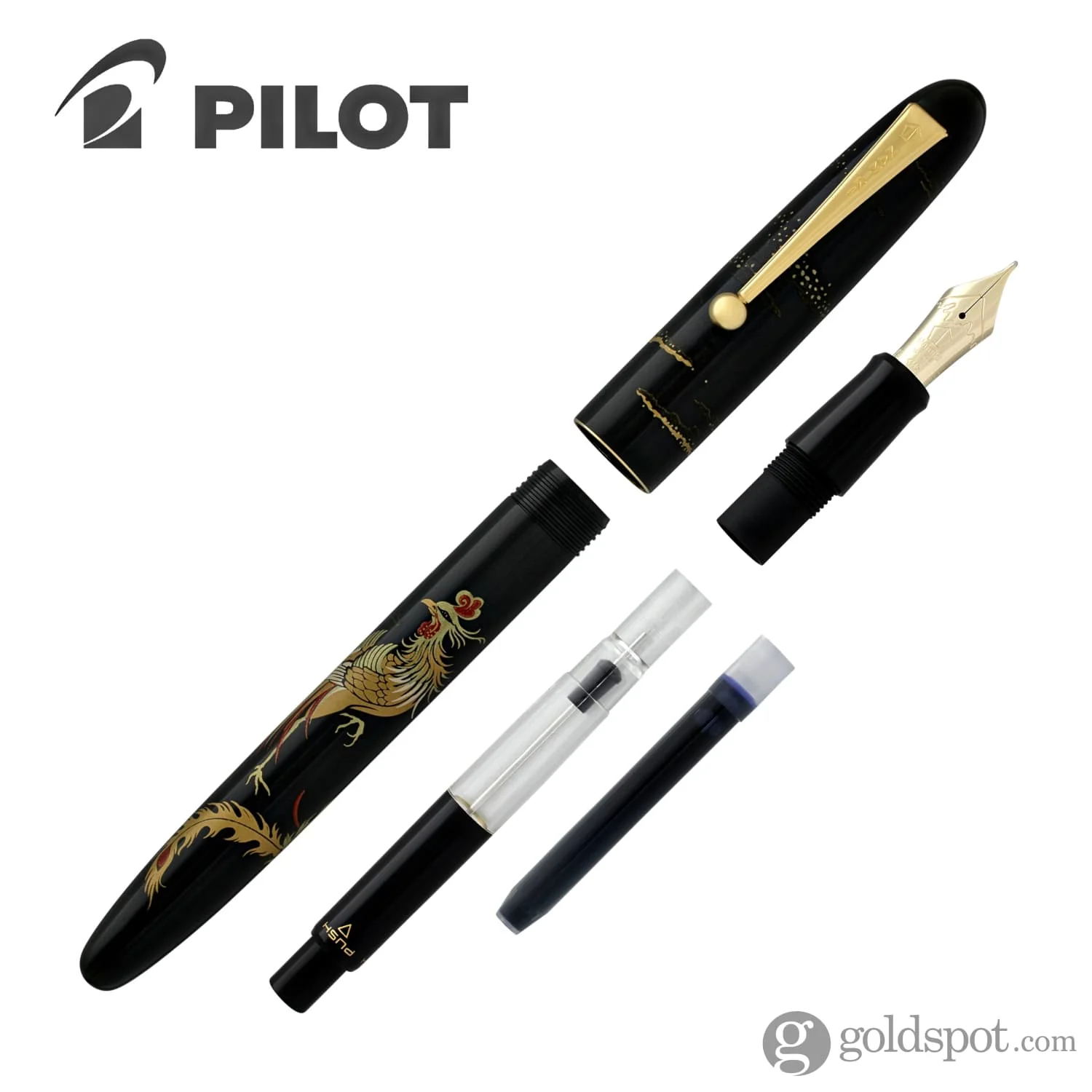 Pilot Namiki Nippon Art Fountain Pen - Chinese Phoenix - 18K Gold Medium Point - Image 8