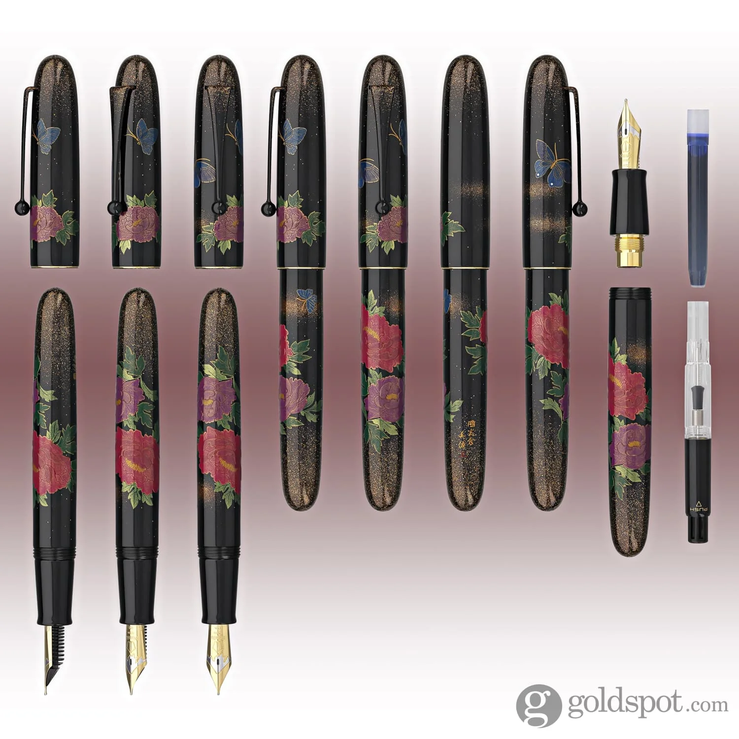 Namiki Yukari Royale Fountain Pen in Peony - 18K Gold - Image 8