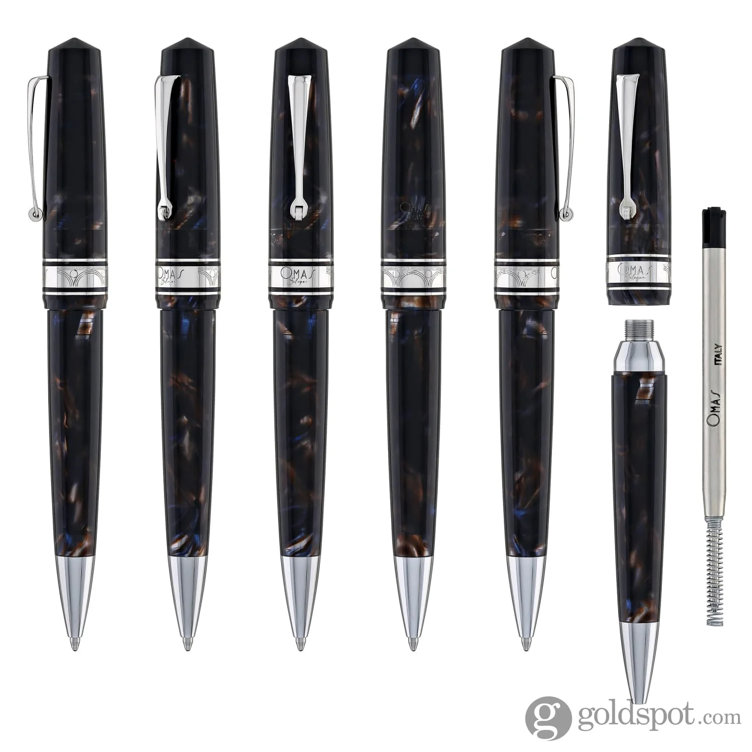 Omas Bologna Ballpoint Pen in Galassia with Silver Trim - Image 6