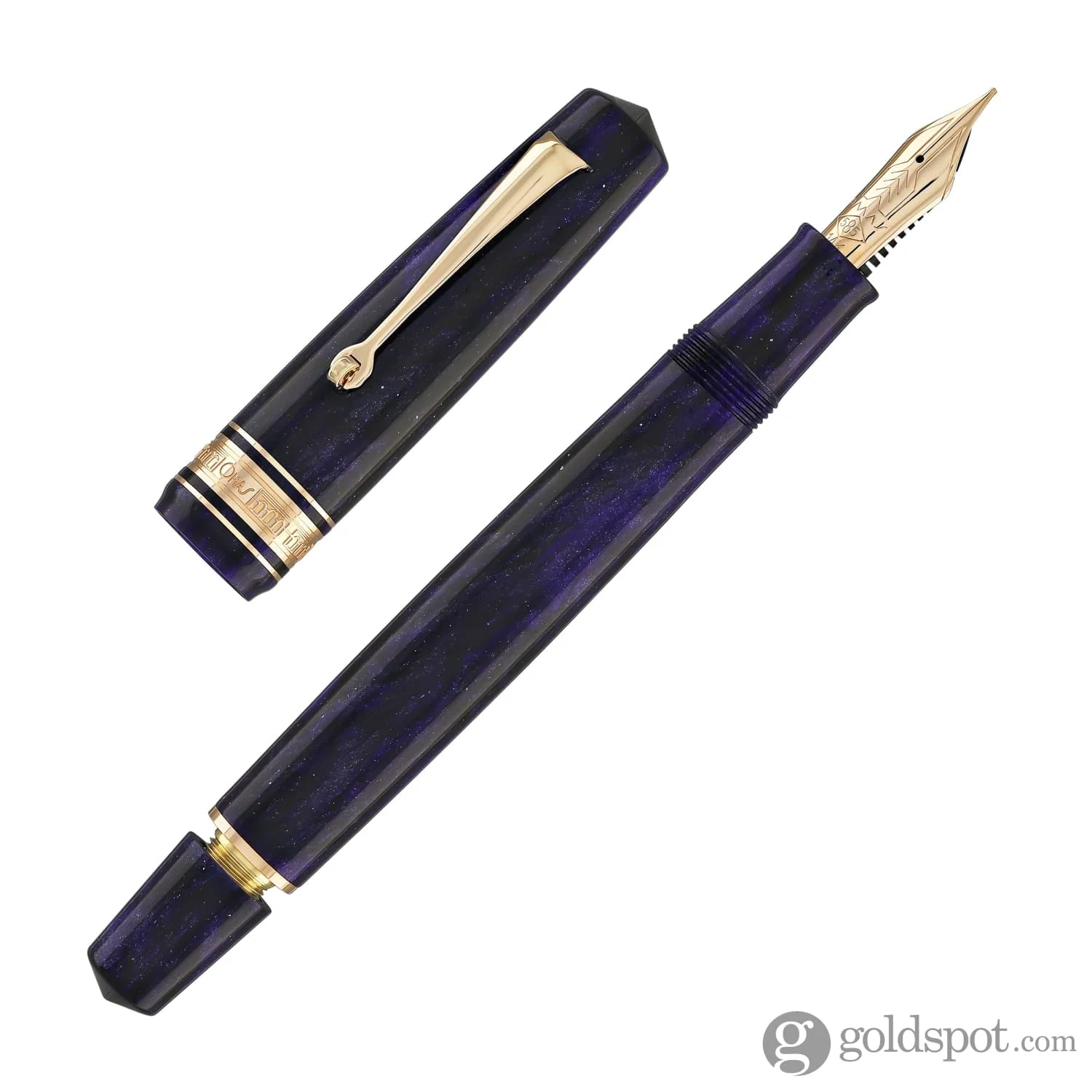 Omas Bologna Fountain Pen in Ametista Profondo (Deep Amethyst) with Rose Gold Trim - Image 7
